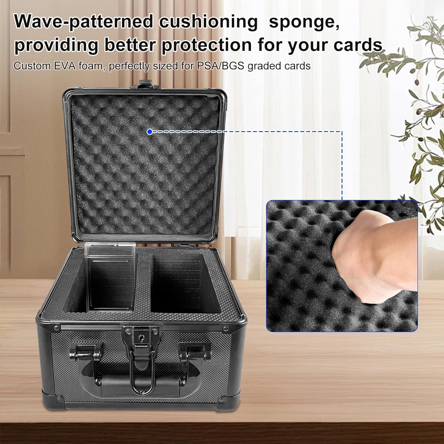 Aluminum Alloy Graded Card Storage Box with Silver Finish
