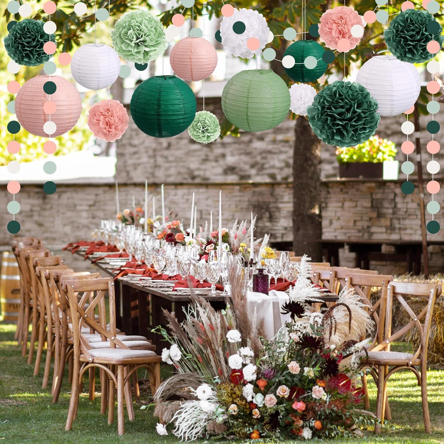 Riakrum 22 Pcs Sage Birthday Party Decorations