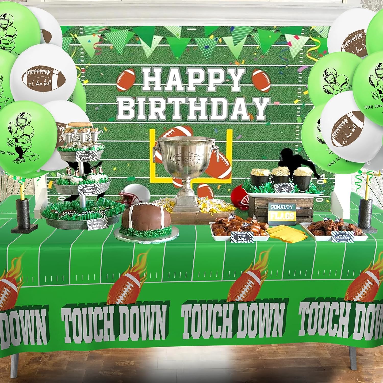 Football Tablecloth 2PCS 54x108 Touchdown Party Cover