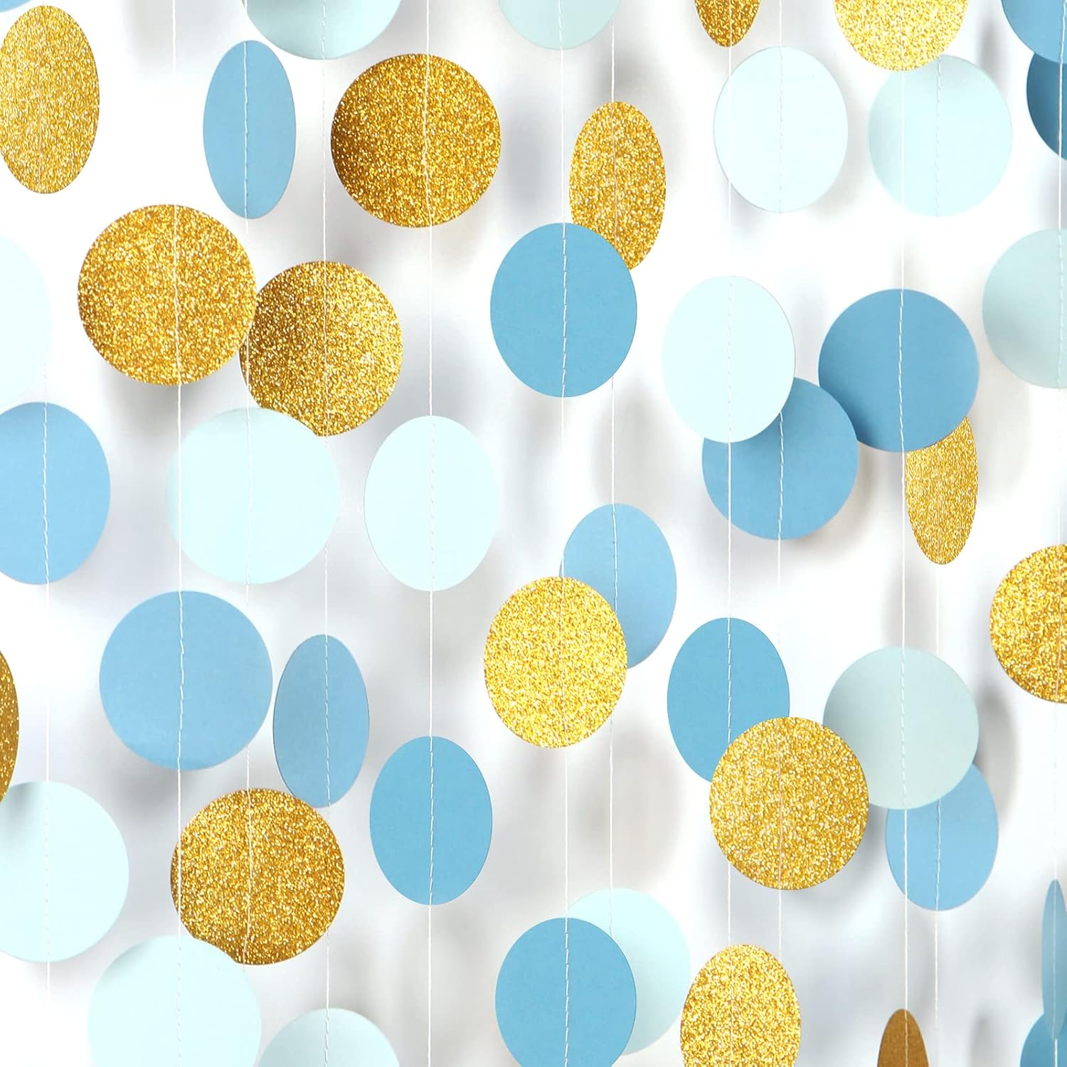 Light Dusty Blue Gold Party Garland 52Ft Birthday Wedding Decorations