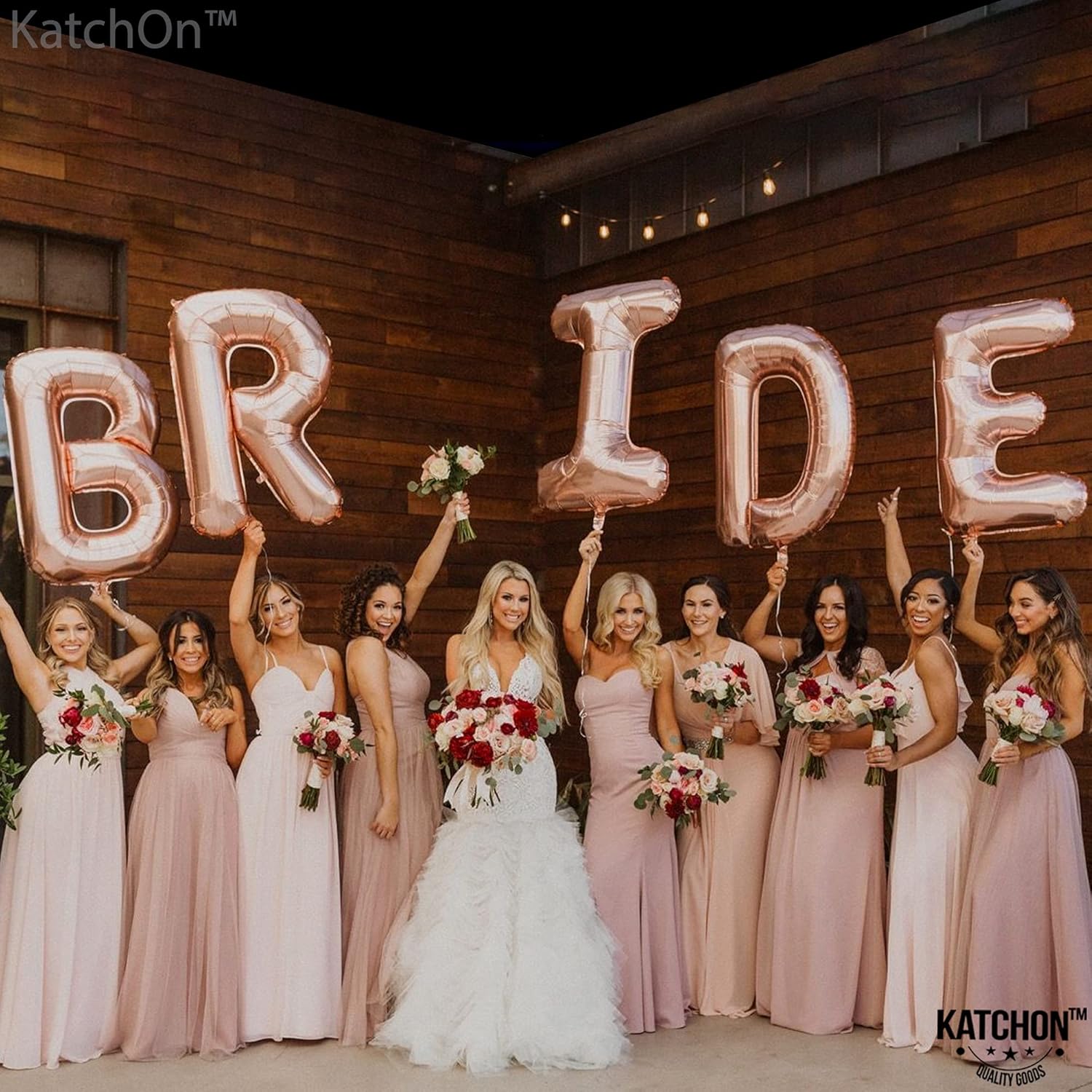 KatchOn Giant Rose Gold Bride Balloons 40 Inch