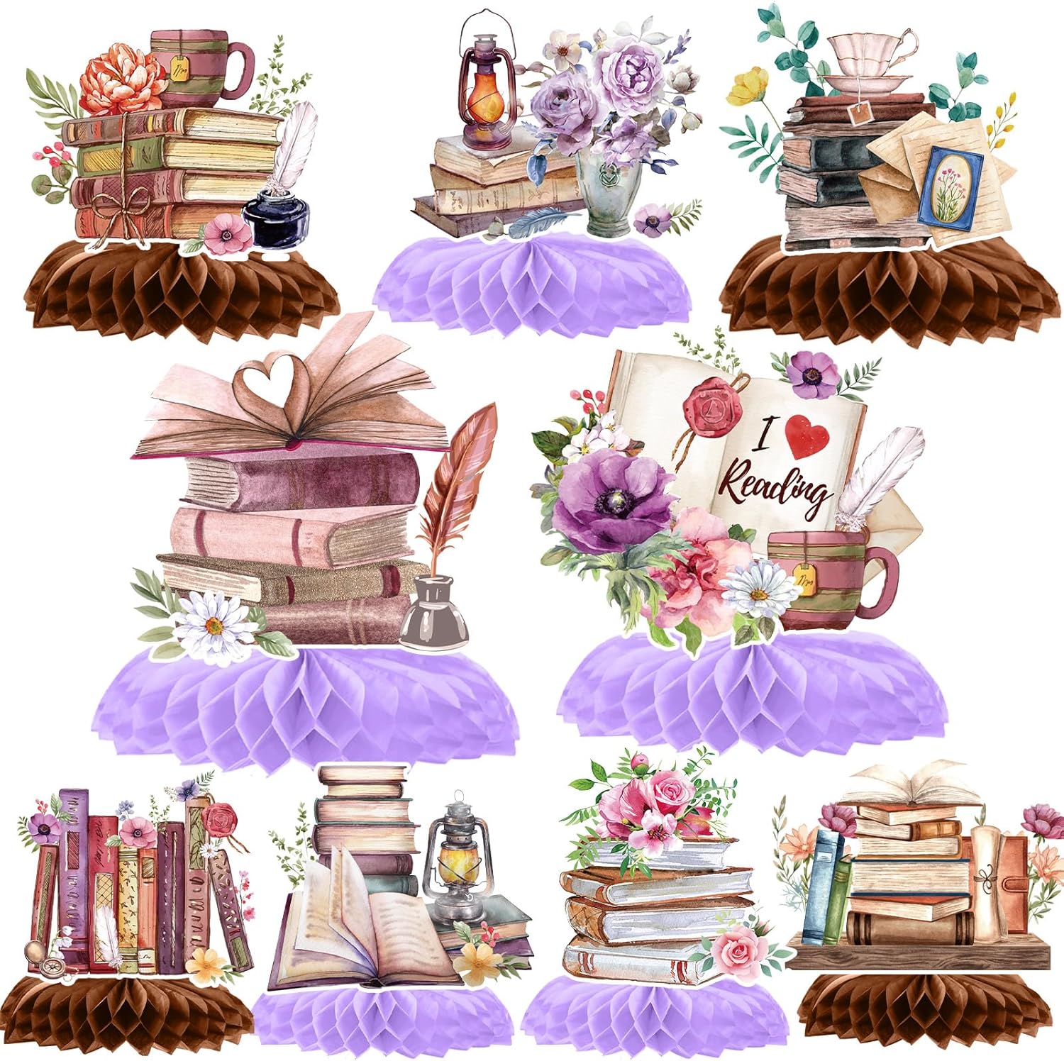 Lovarywow Book Themed Party Decorations 9PCS