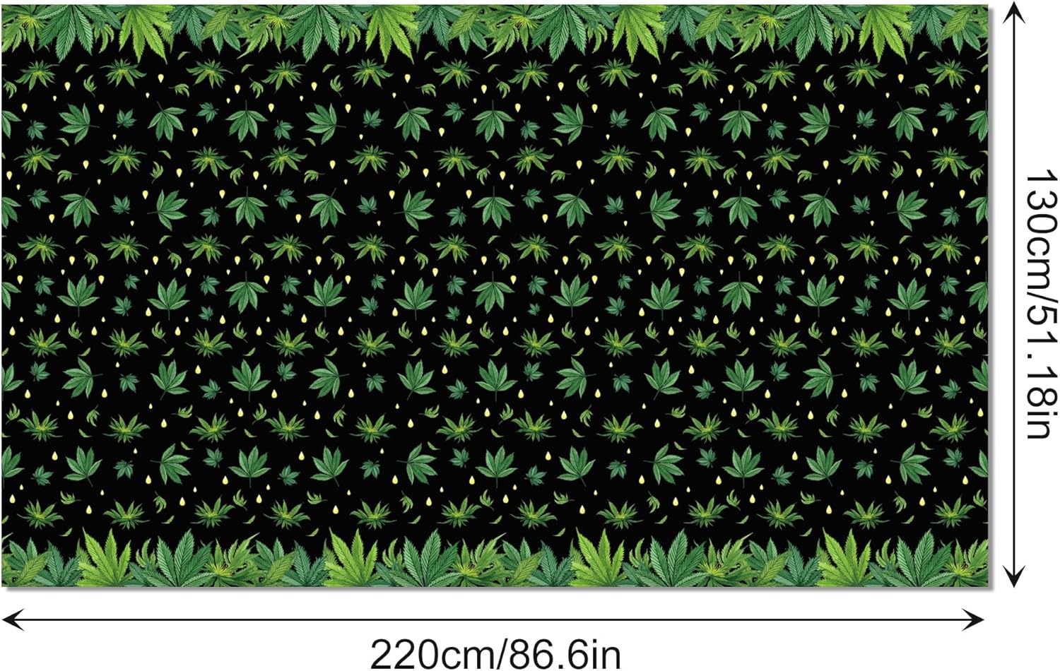Parrtty Hurrican 2 PCS Weed Party Tablecloths 87x51 Inches Plastic Covers