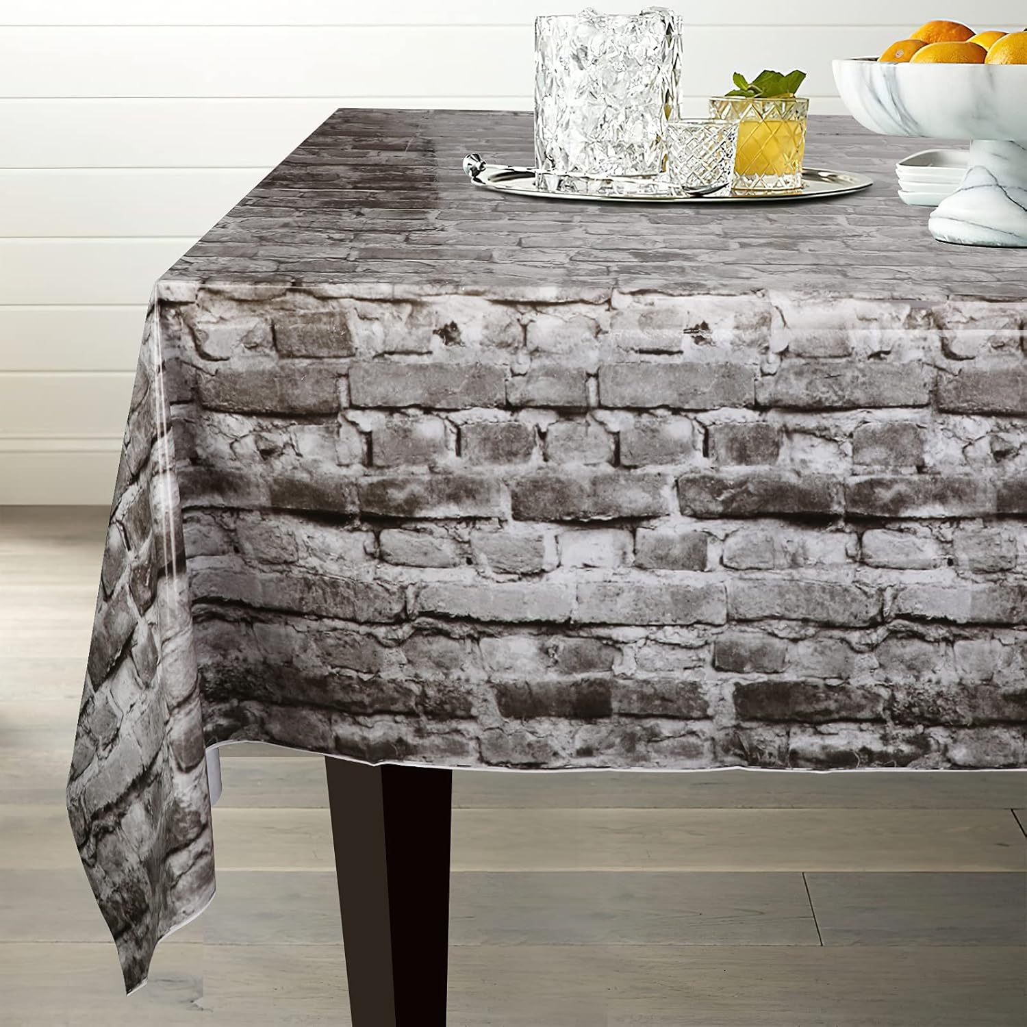 PHOGARY 2 Pack Brick Tablecloths for Christmas Party