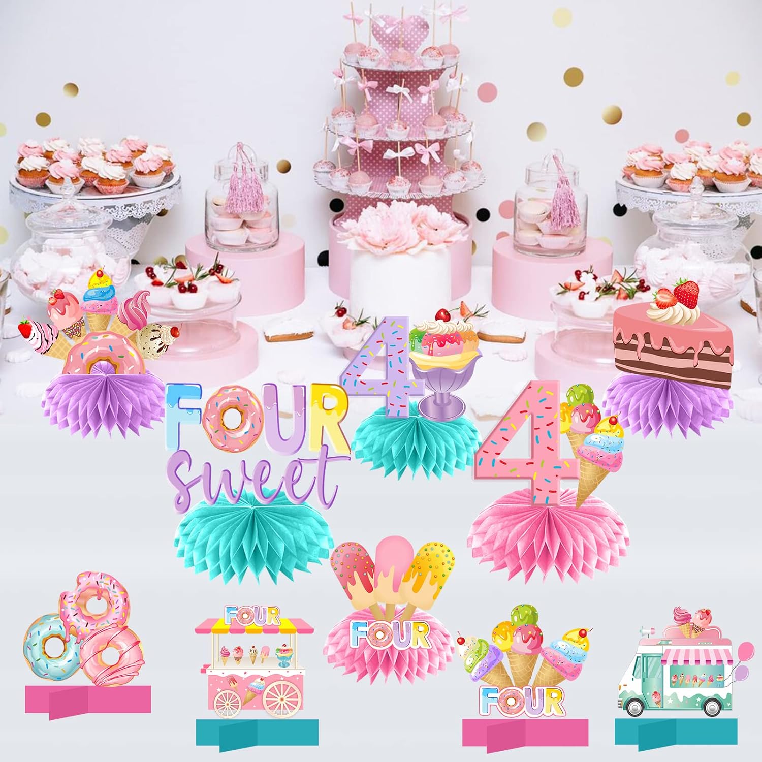 We All Scream 4 Ice Cream Birthday Centerpieces