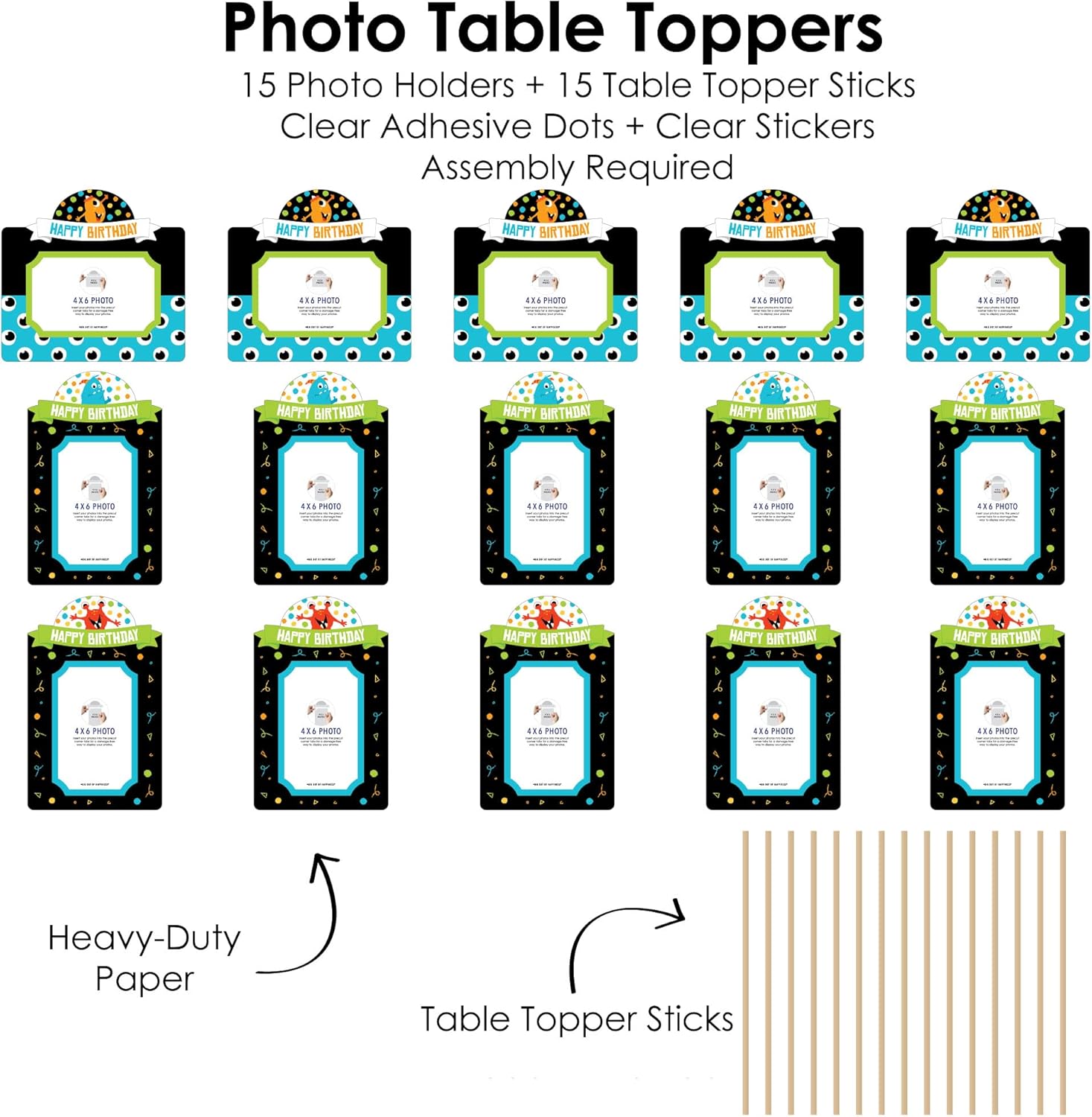 Monster Bash Photo Table Toppers 15 Piece Set