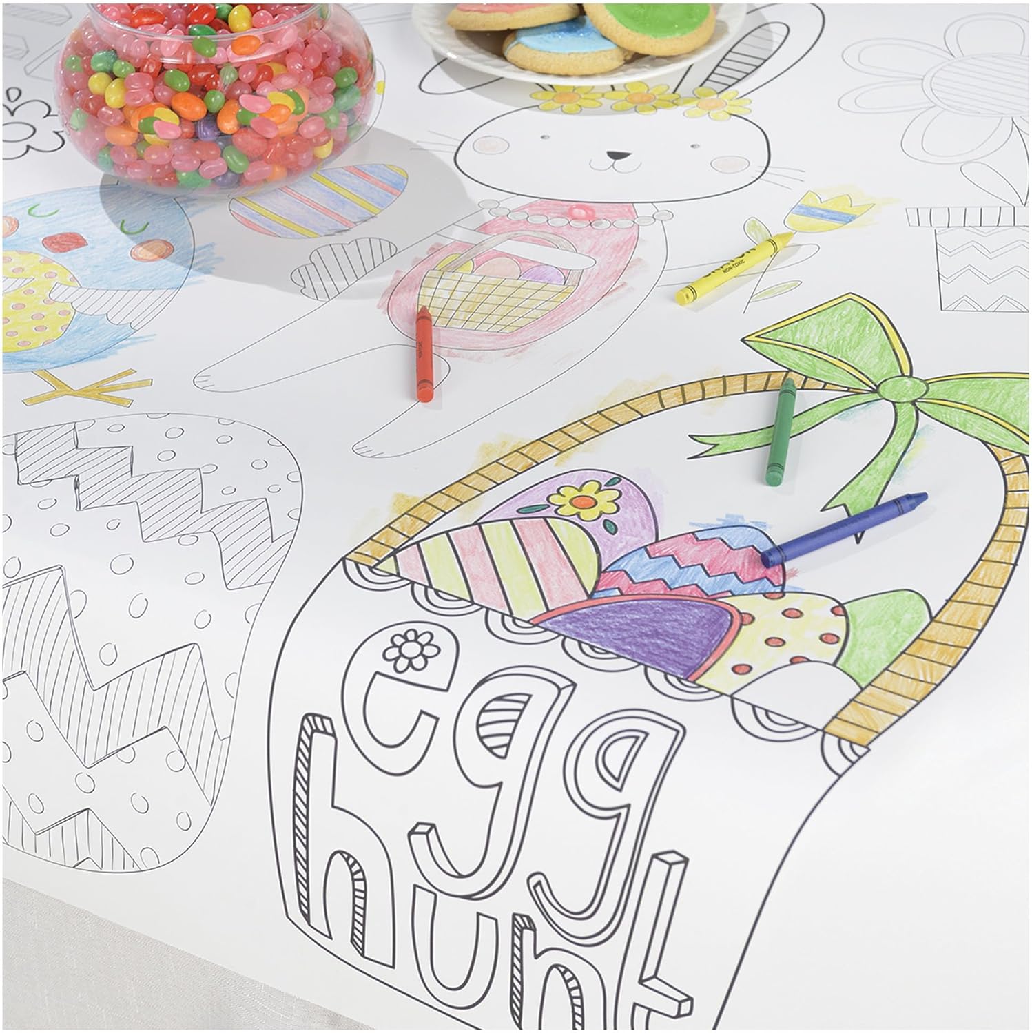 Easter Kids Coloring Table Cover 48x36 1 Pc