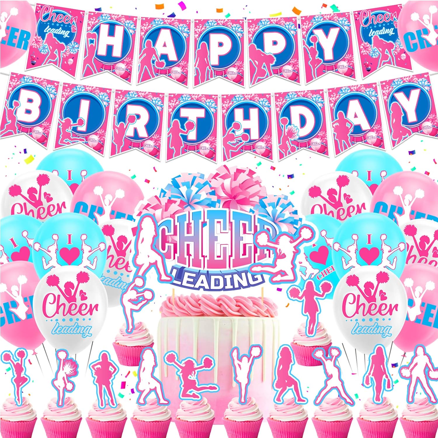 Cheerleading Birthday Party Decorations Set