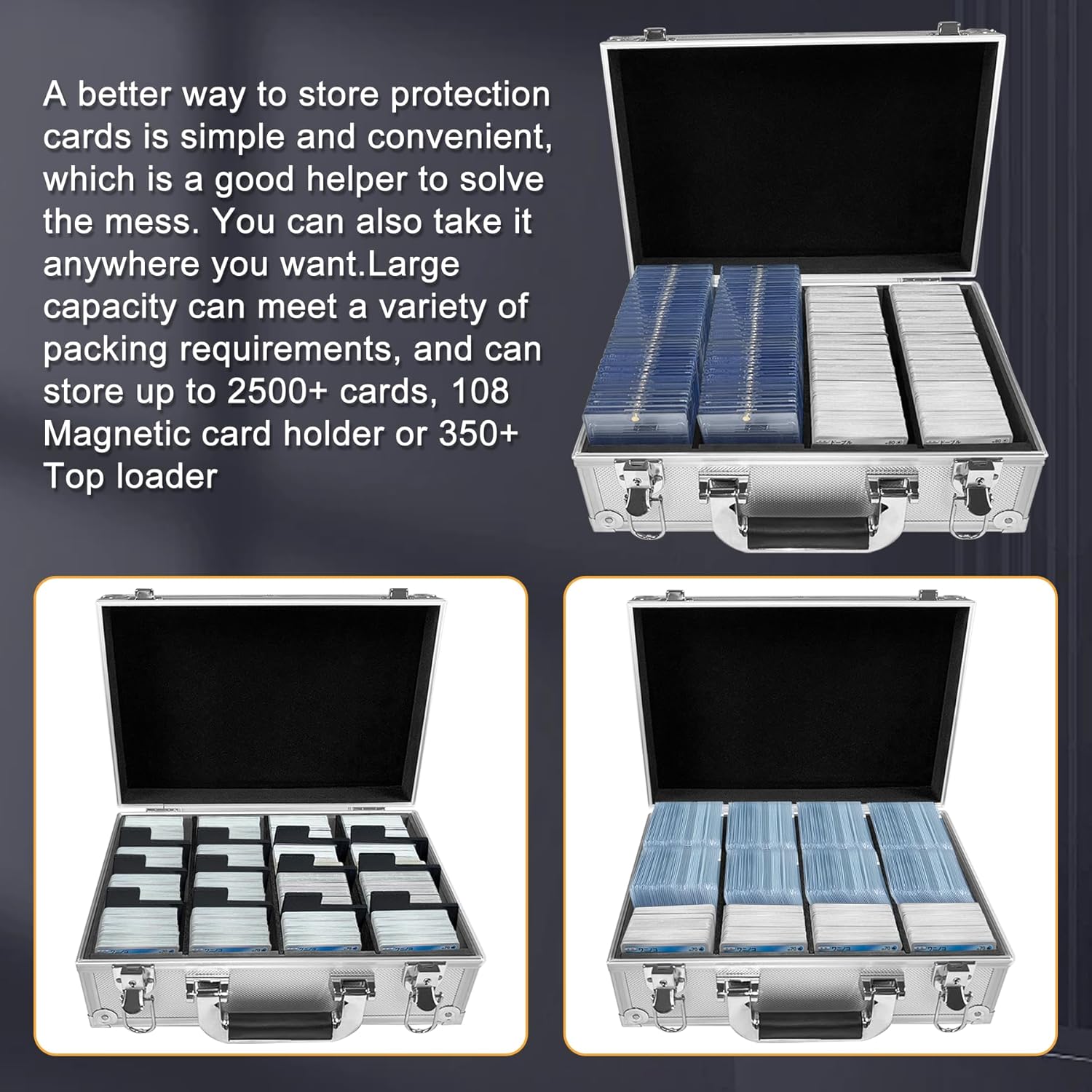 Large Capacity Top Loader Storage Box for 2500 Sports Cards