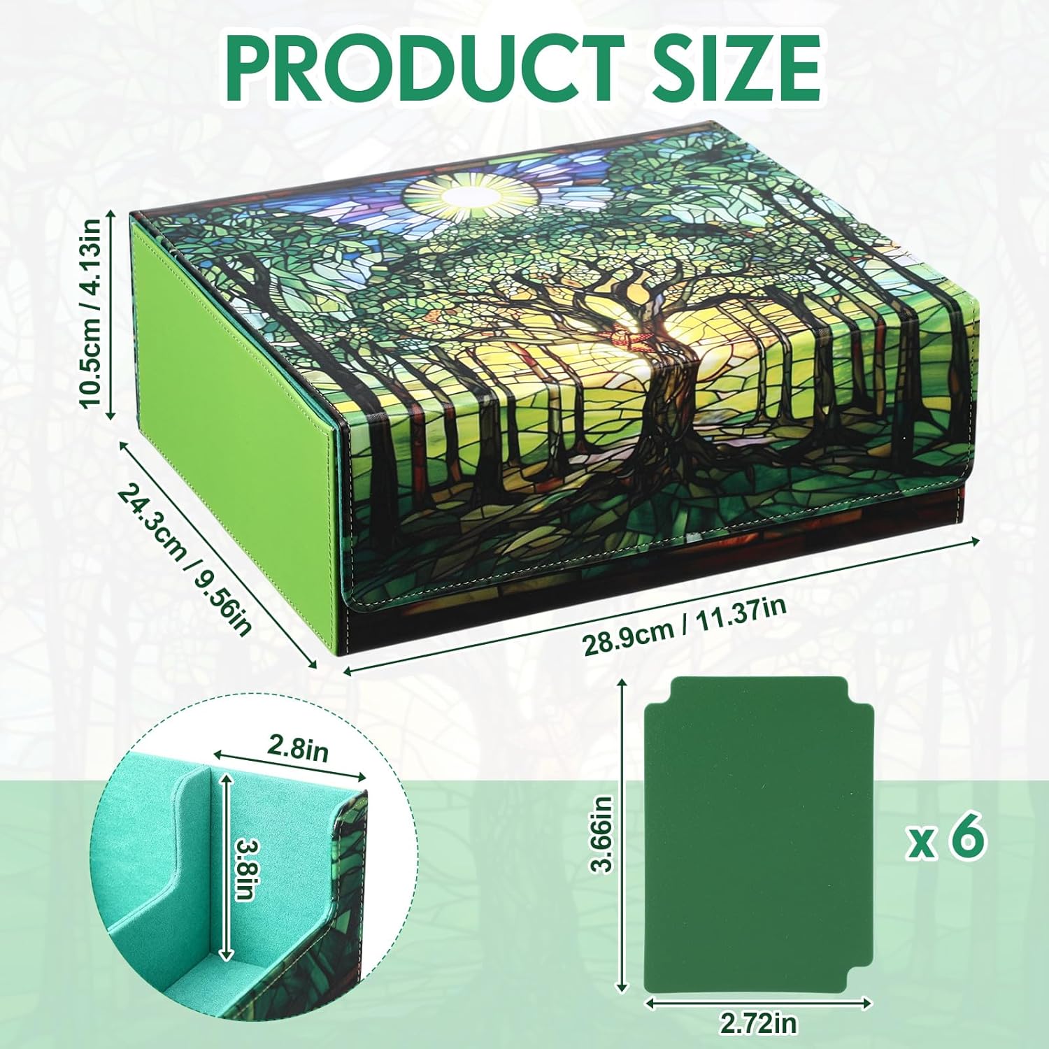 1800 PU Leather Card Storage Box with Magnetic Closure