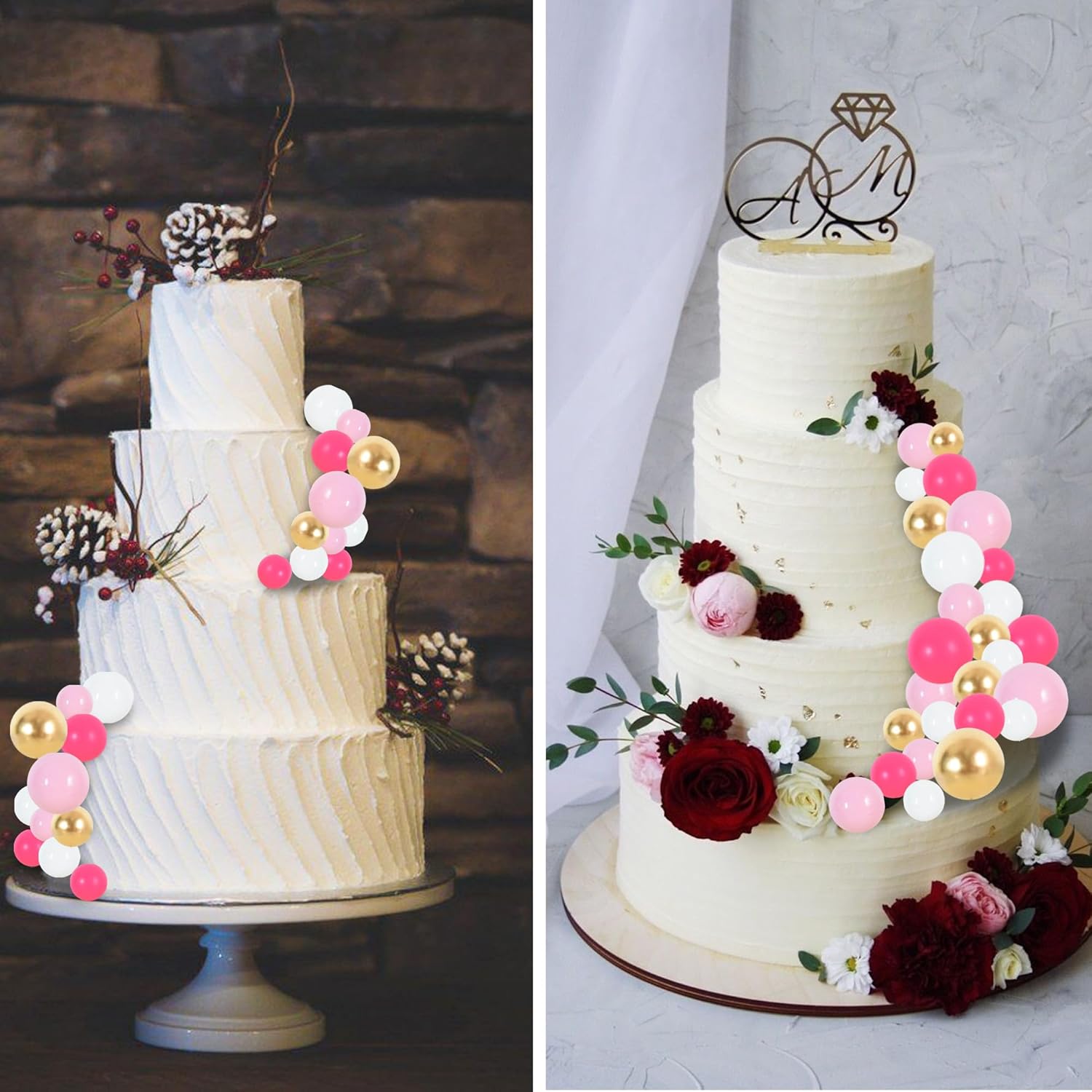 BEISHIDA 40 Pcs Foam Cake Toppers with Sticks