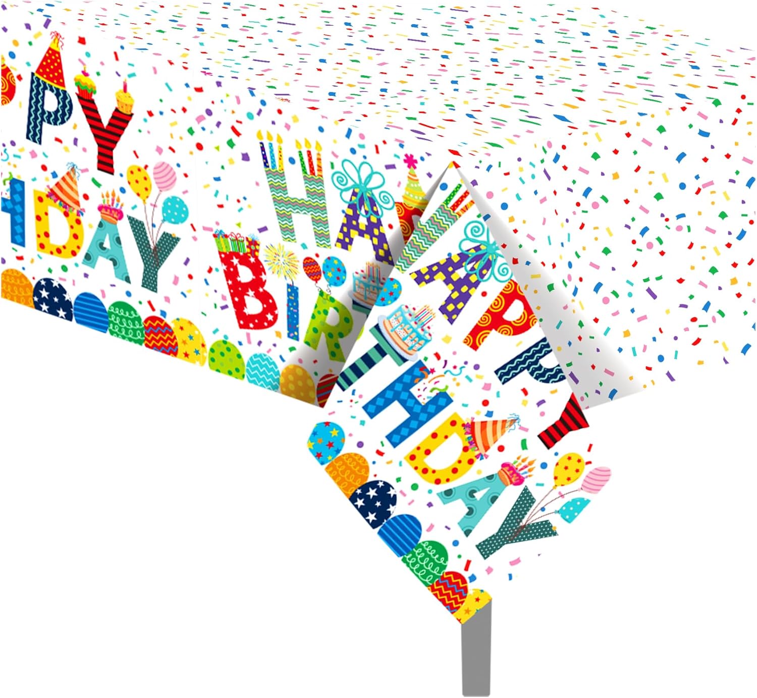 2Pcs Colorful Birthday Plastic Table Covers