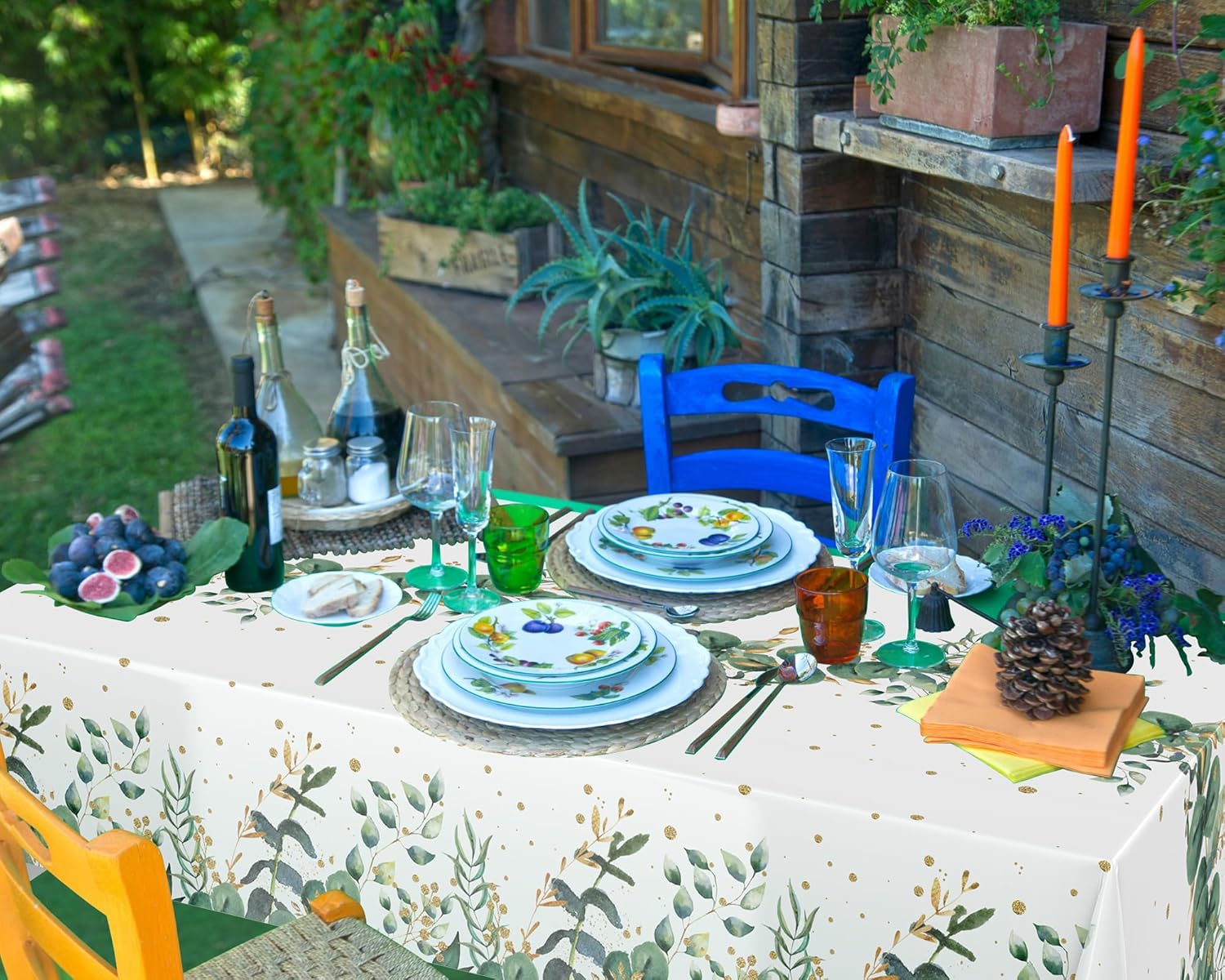 Irenare 3 Pcs Sage Green Plastic Tablecloth for Baby Shower