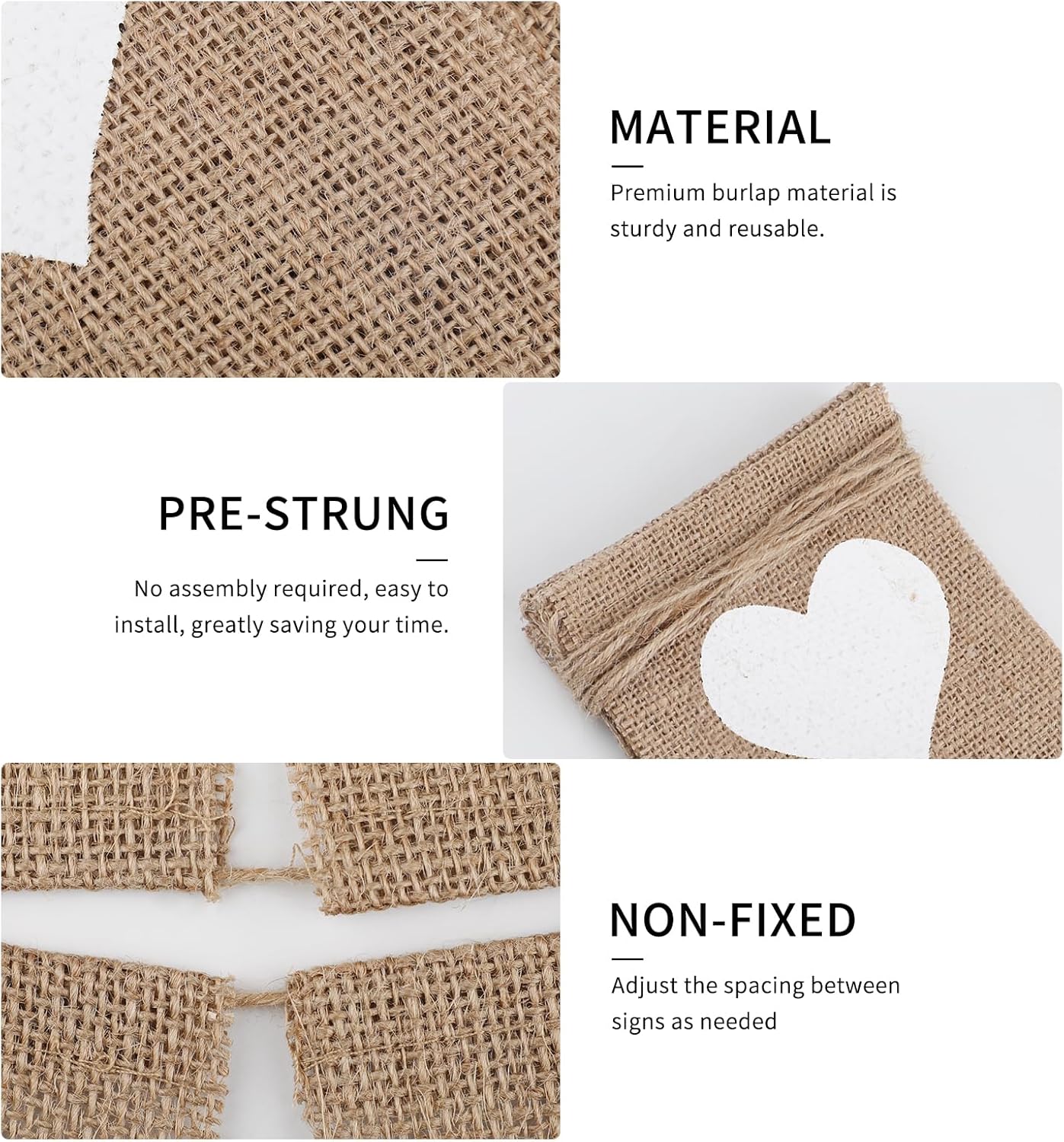 Motroce Engaged Burlap Banner 5x7 Inches Pre-Strung Decor