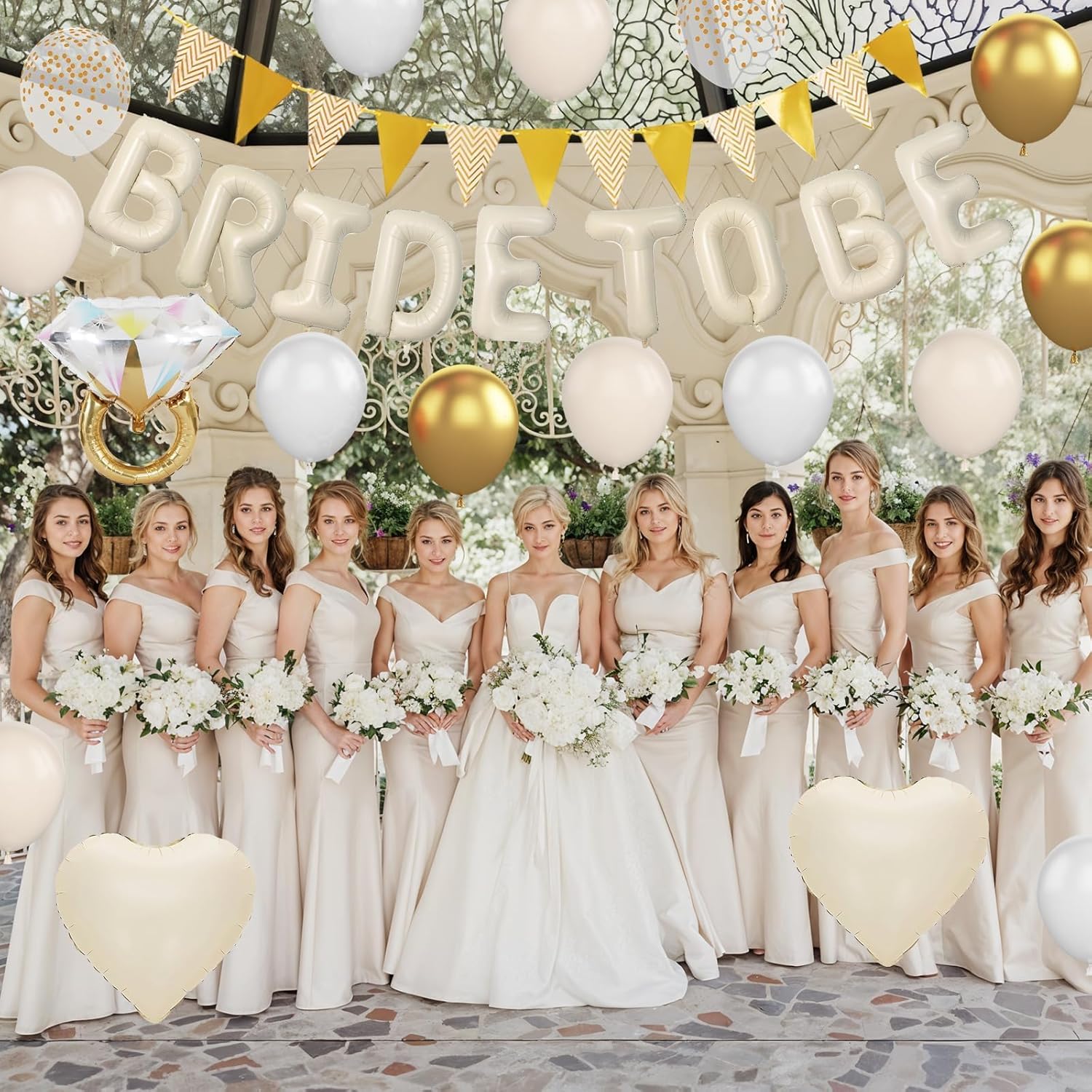 Sand White Bachelorette Party Balloons Decorations Kit