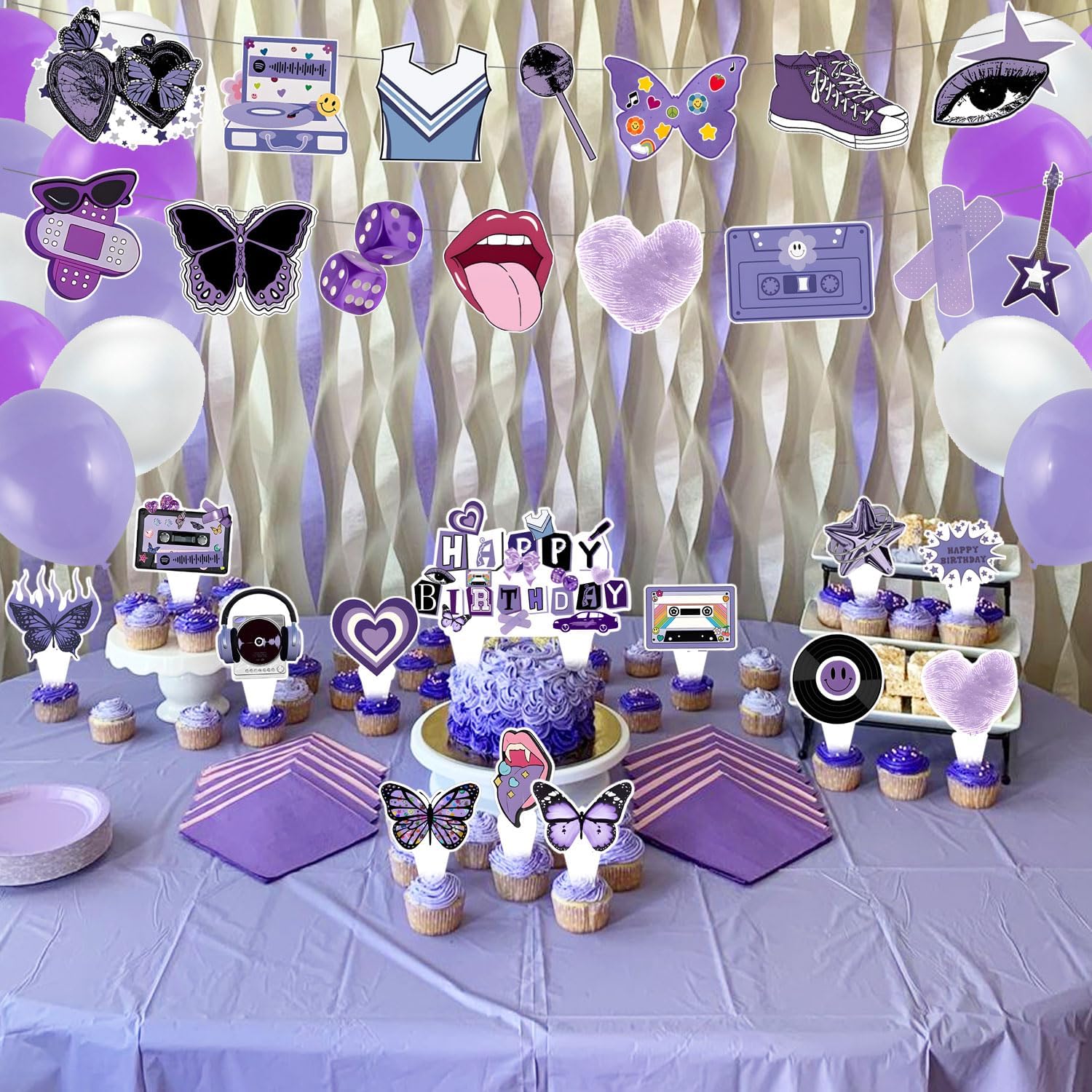 59 Pcs Pop Singer Birthday Party Supplies Set