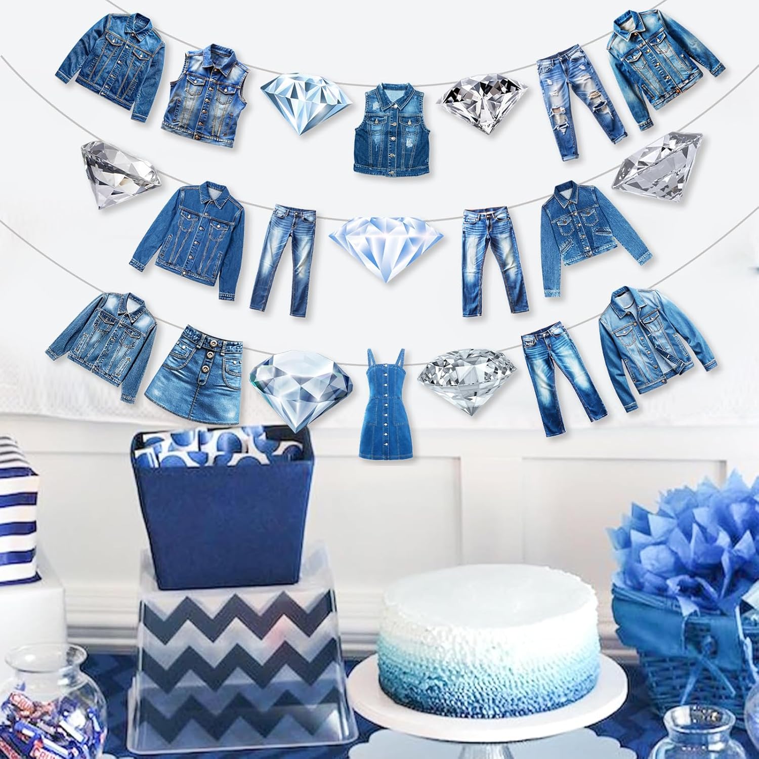 Denim And Diamonds Party Decorations Set