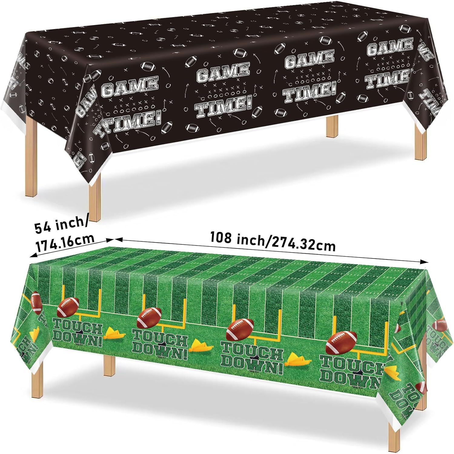 Yavxzvbw Football Tablecloth Set 54x108 Inch 2 Pack