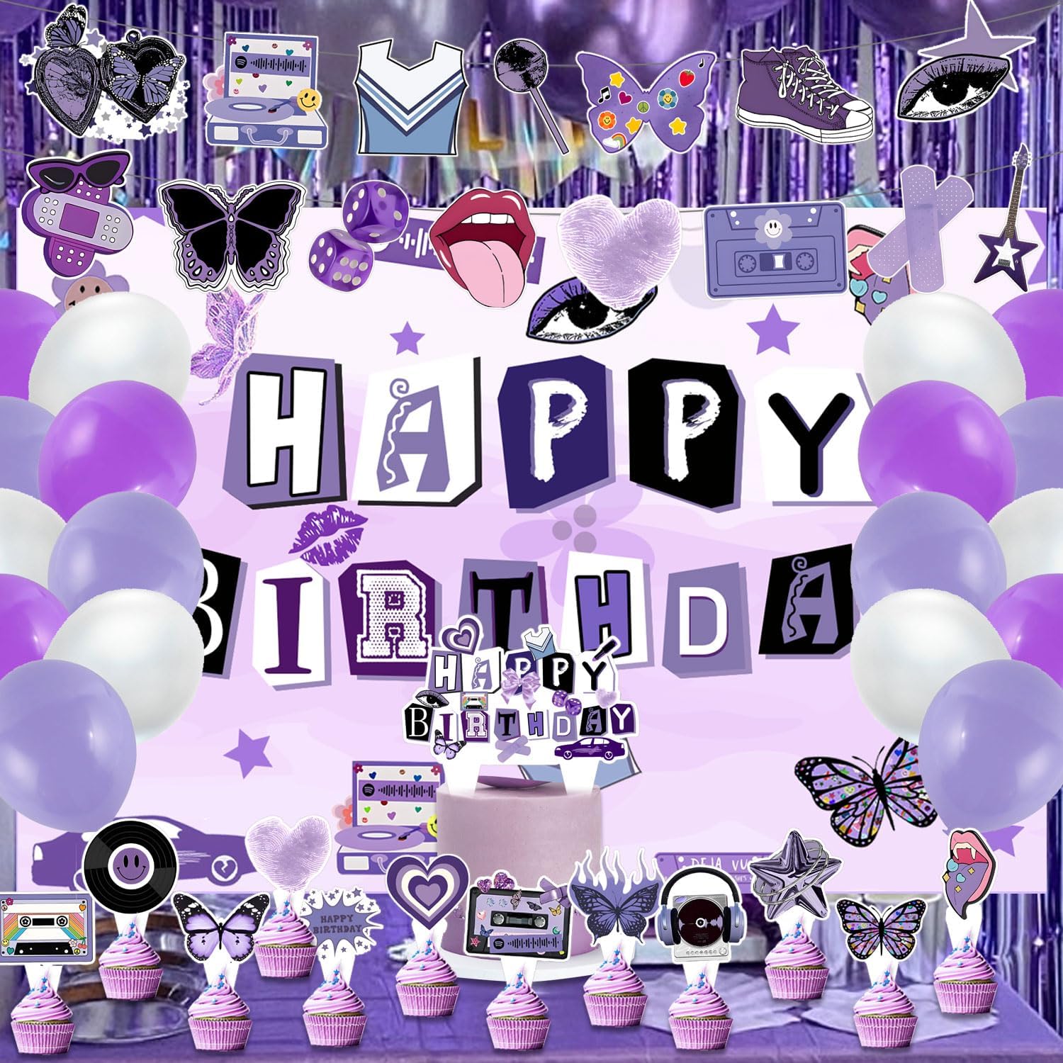 59 Pcs Pop Singer Birthday Party Supplies Set