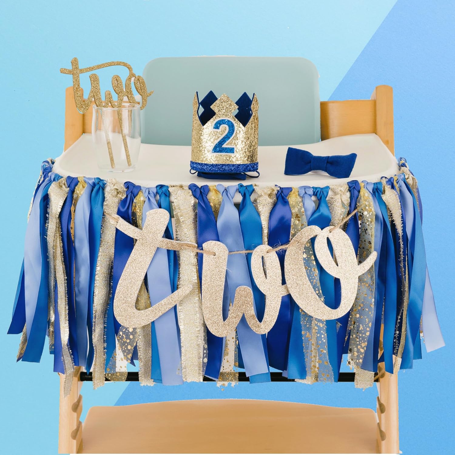 PapaKit Baby Boy Royal Prince 2nd Birthday High Chair Set