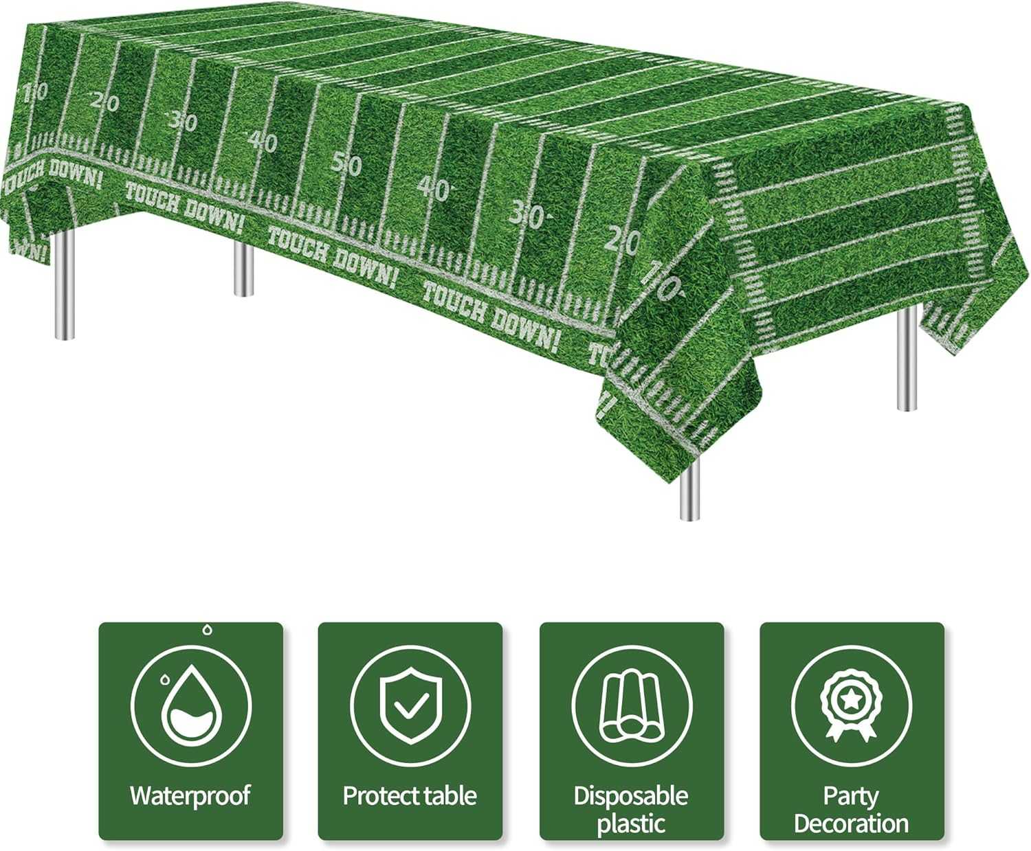 3 Pack Football Party Decorations Tablecloth