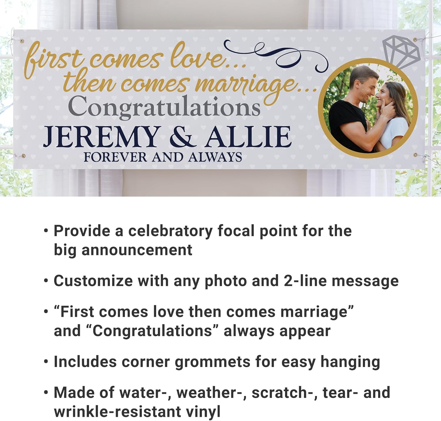 Lets Make Memories Custom Engagement Banner - 6 ft