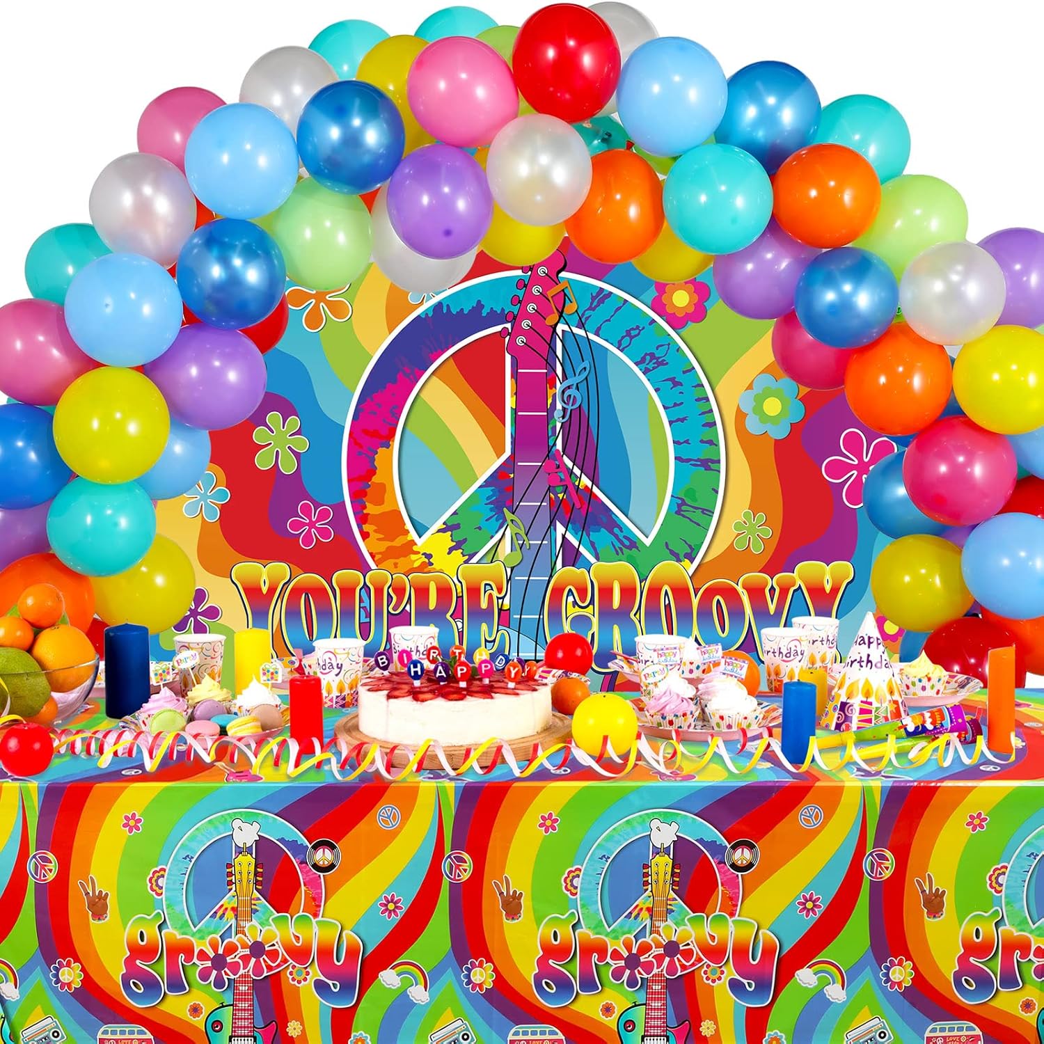 60s Hippie Party Decorations Kit