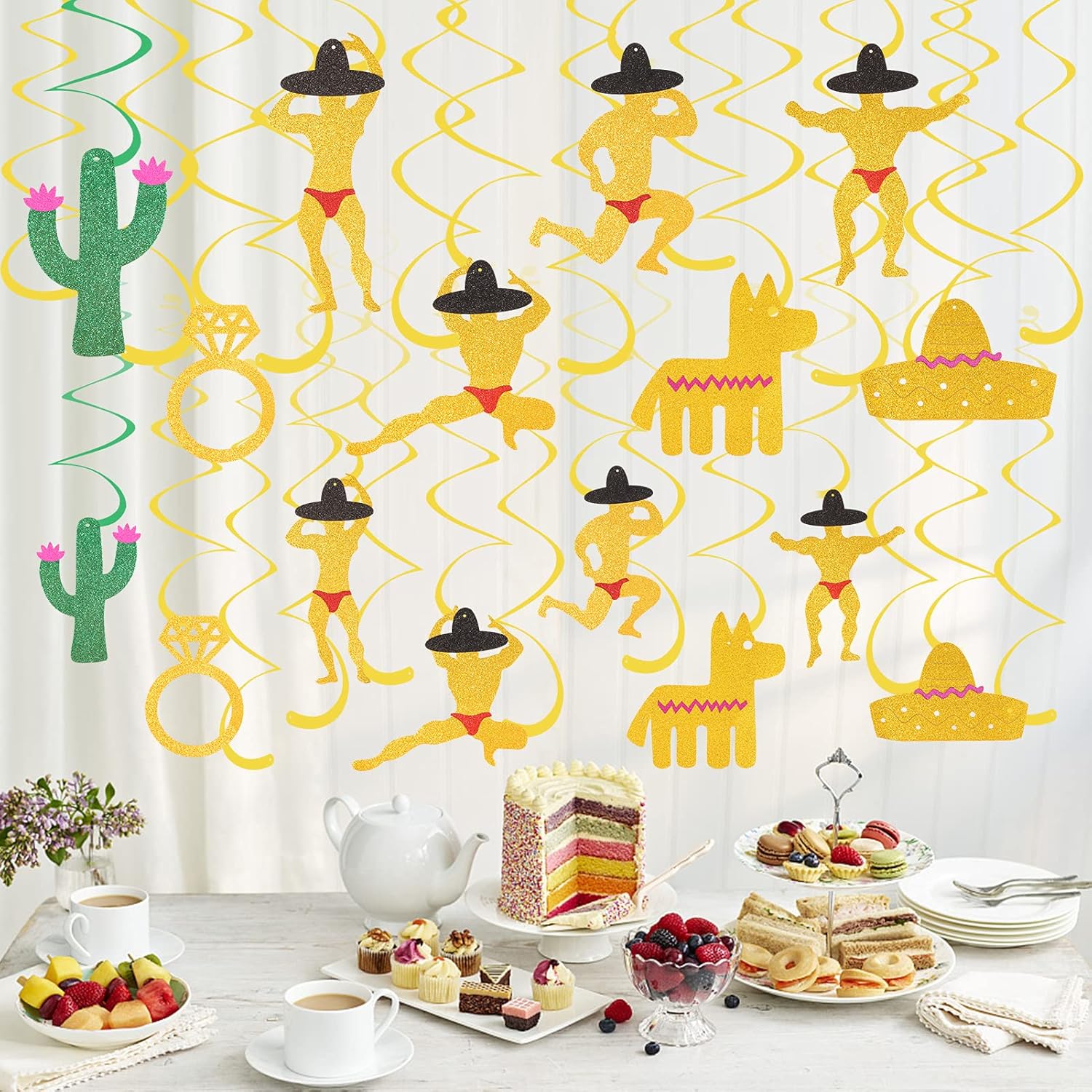 30Pcs Hanging Swirl Bachelorette Party Decorations