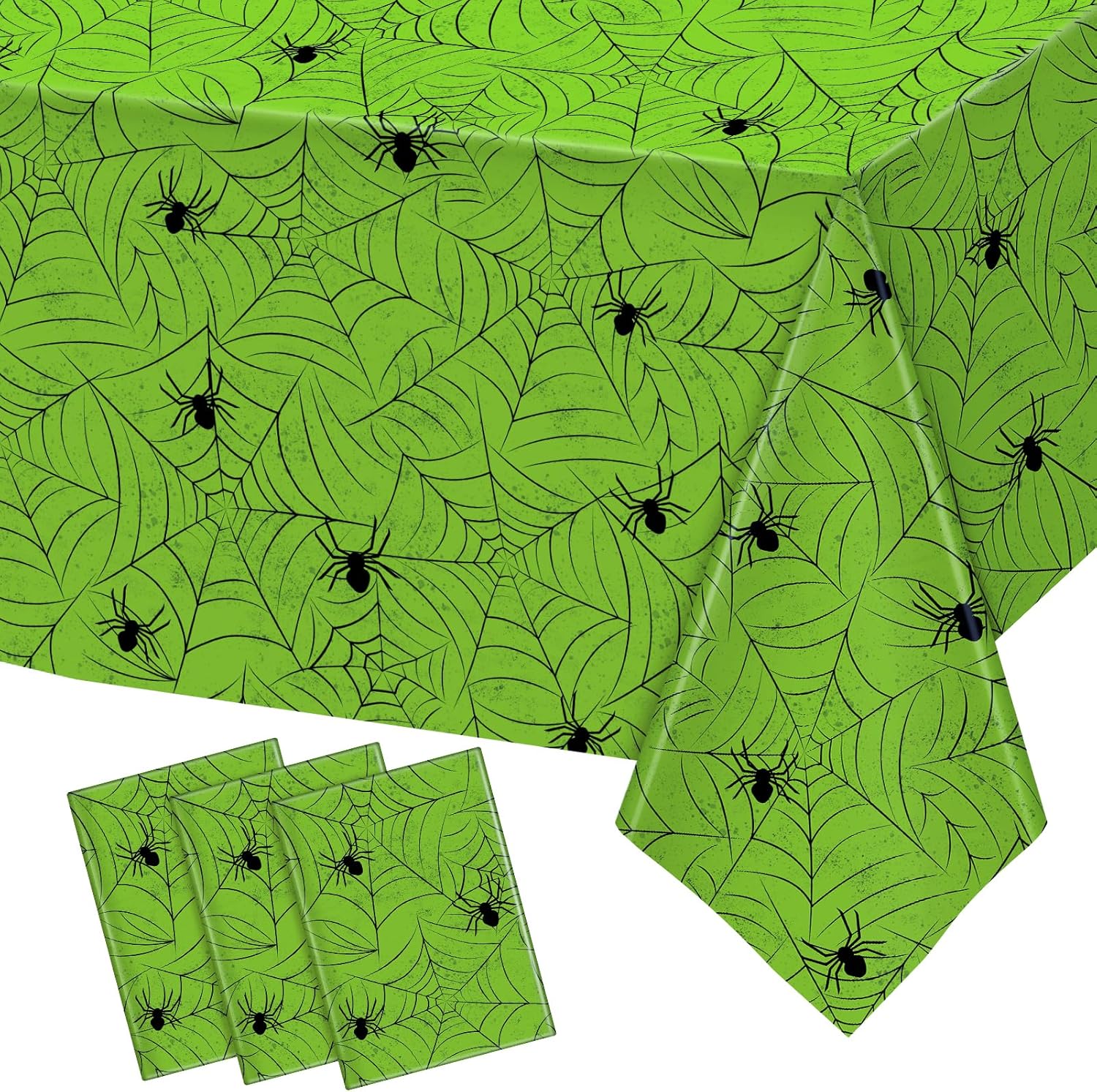TREWAVE 3 Pack Halloween Spiderweb Tablecloth