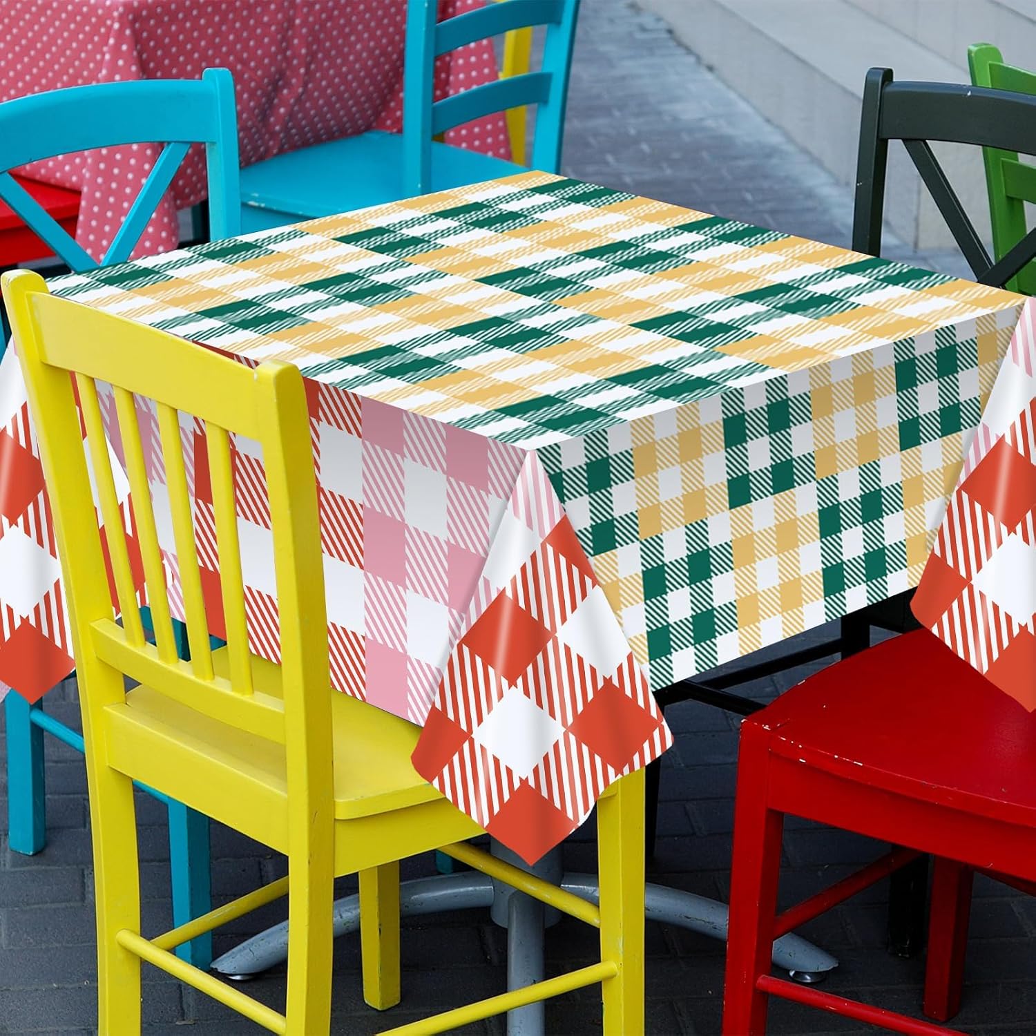 3PCS Pastel Gingham Checkered Tablecloths for Events