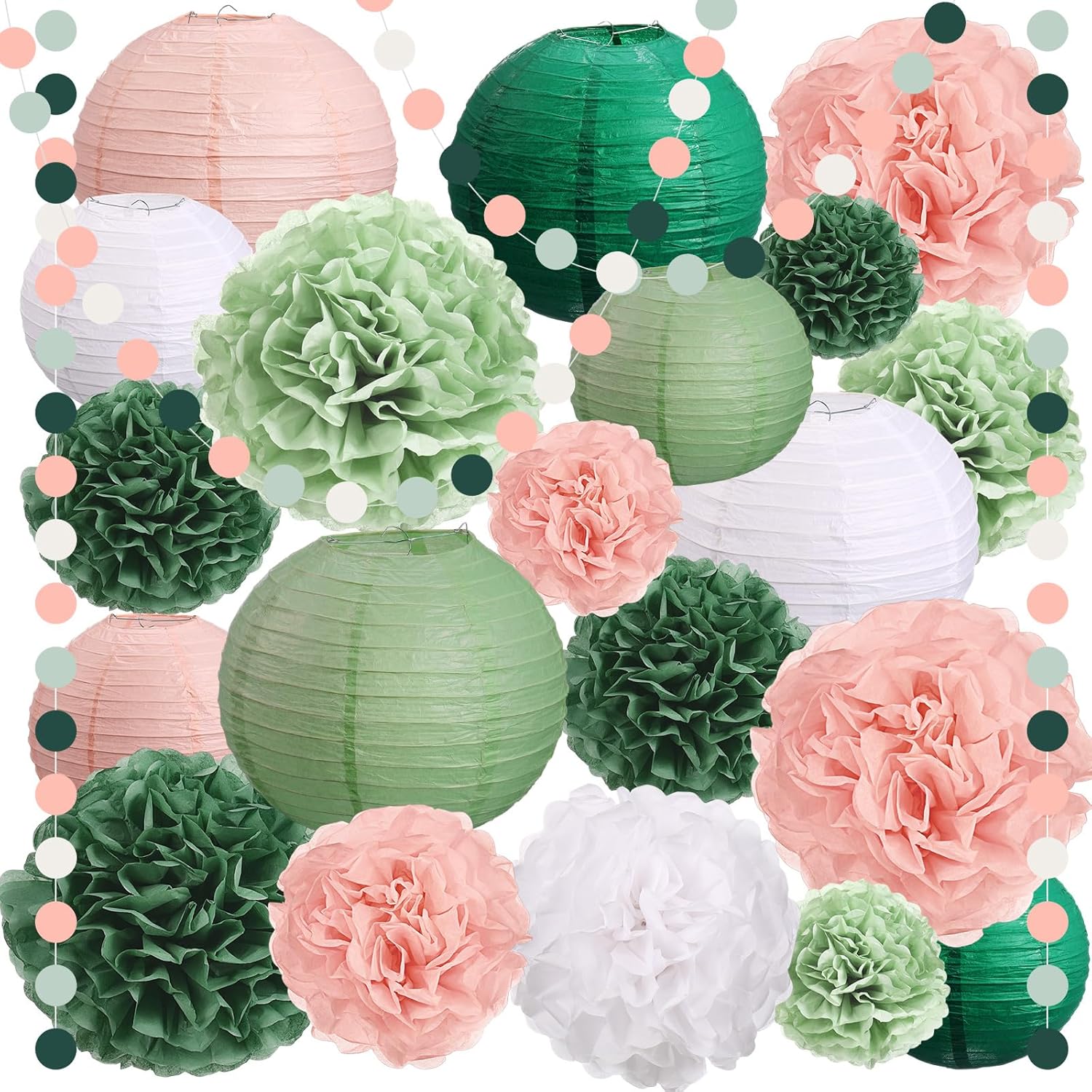 Riakrum 22 Pcs Sage Birthday Party Decorations