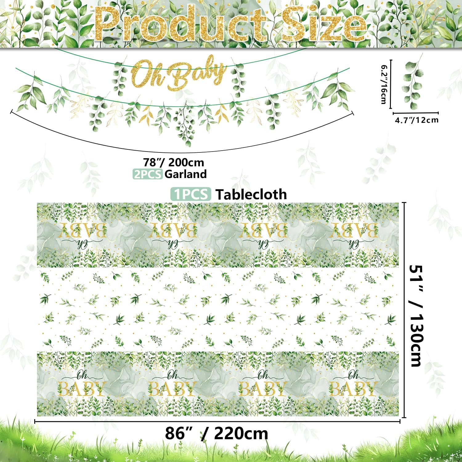 Sage Green Birthday Decorations Set