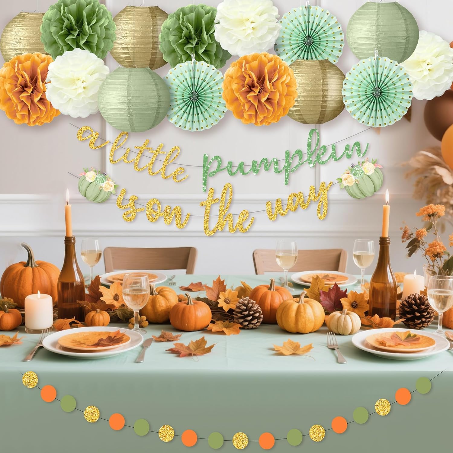Little Pumpkin Baby Shower Decoration Set 15 Pcs