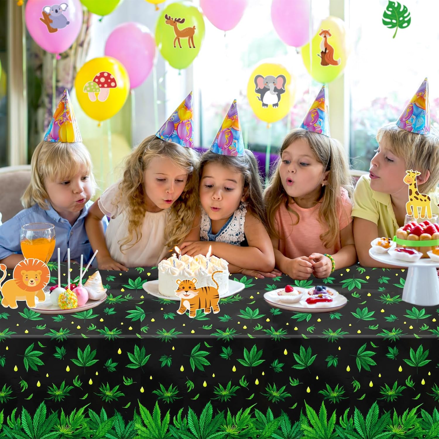 PHOGARY 2 Pieces Weed Tablecloth for Parties