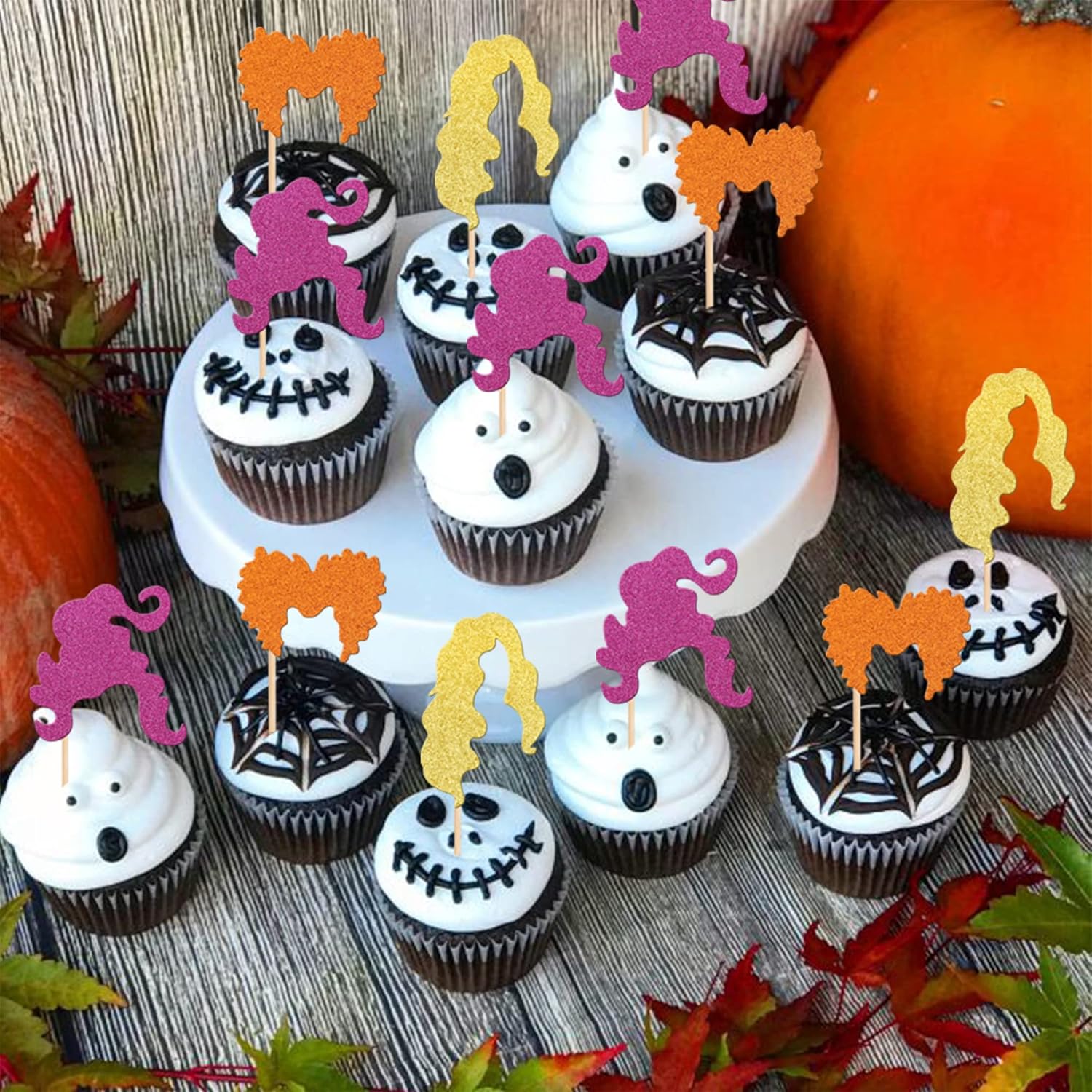 36 PCS Halloween Hocus Pocus Cupcake Toppers