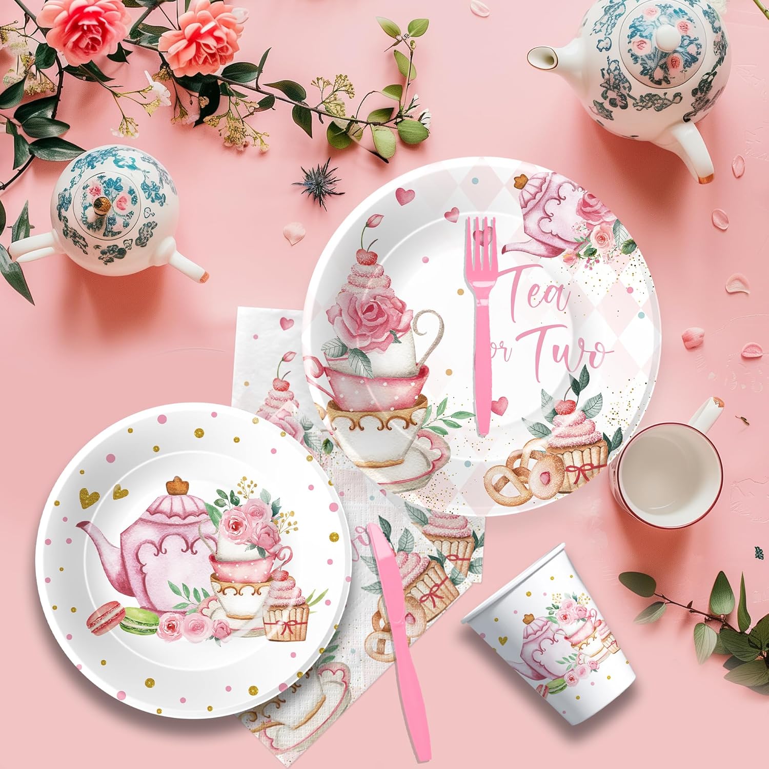 Tea For Two Birthday Decorations Set Serves 24