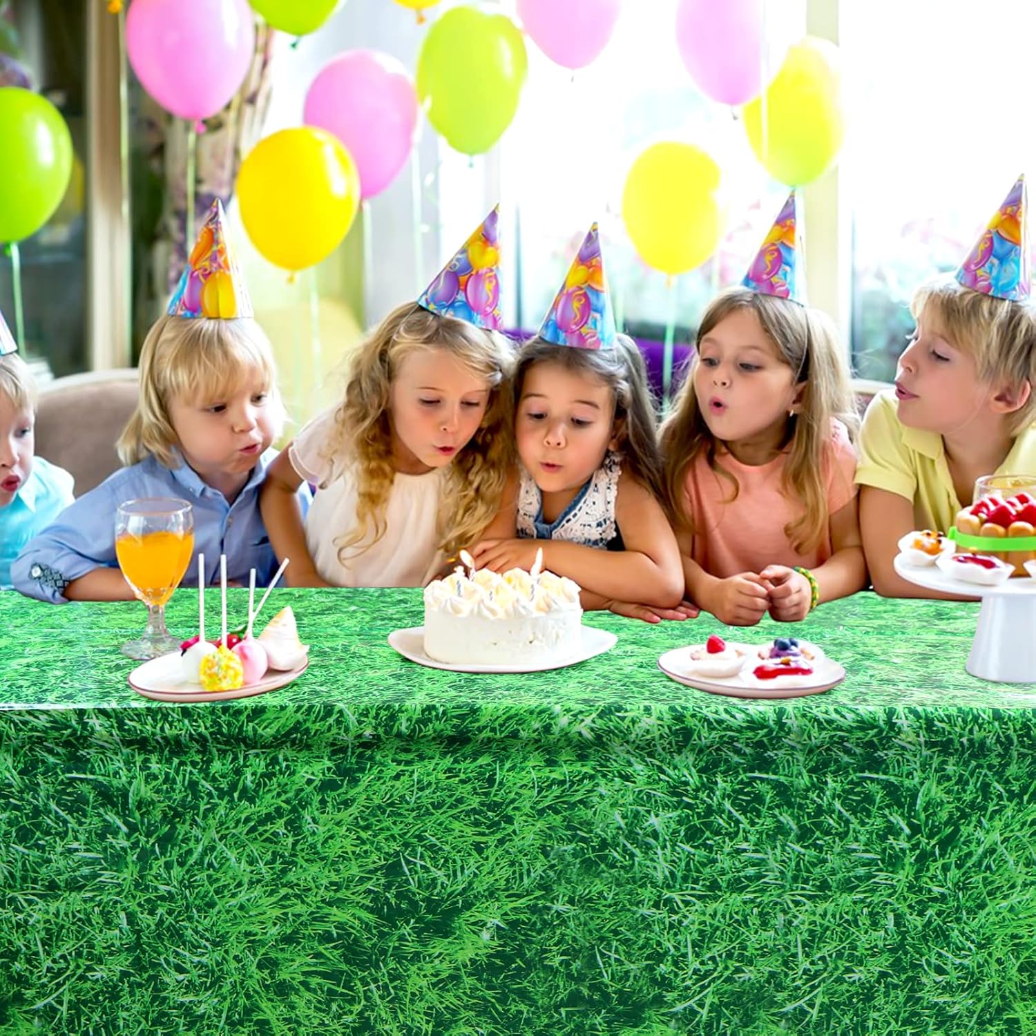 Green Grass Tablecloth 2 Pack Summer Football Themed Party Supplies