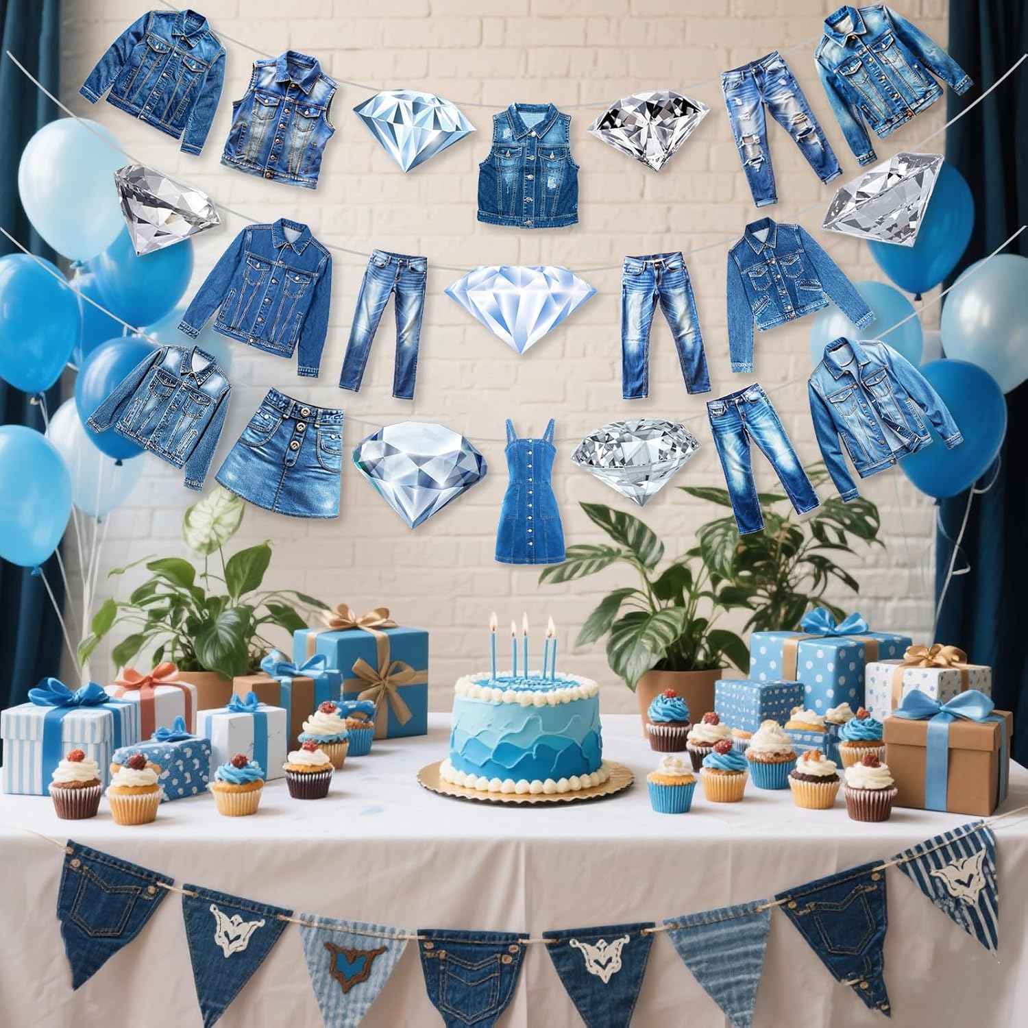 Denim And Diamonds Party Decorations Set