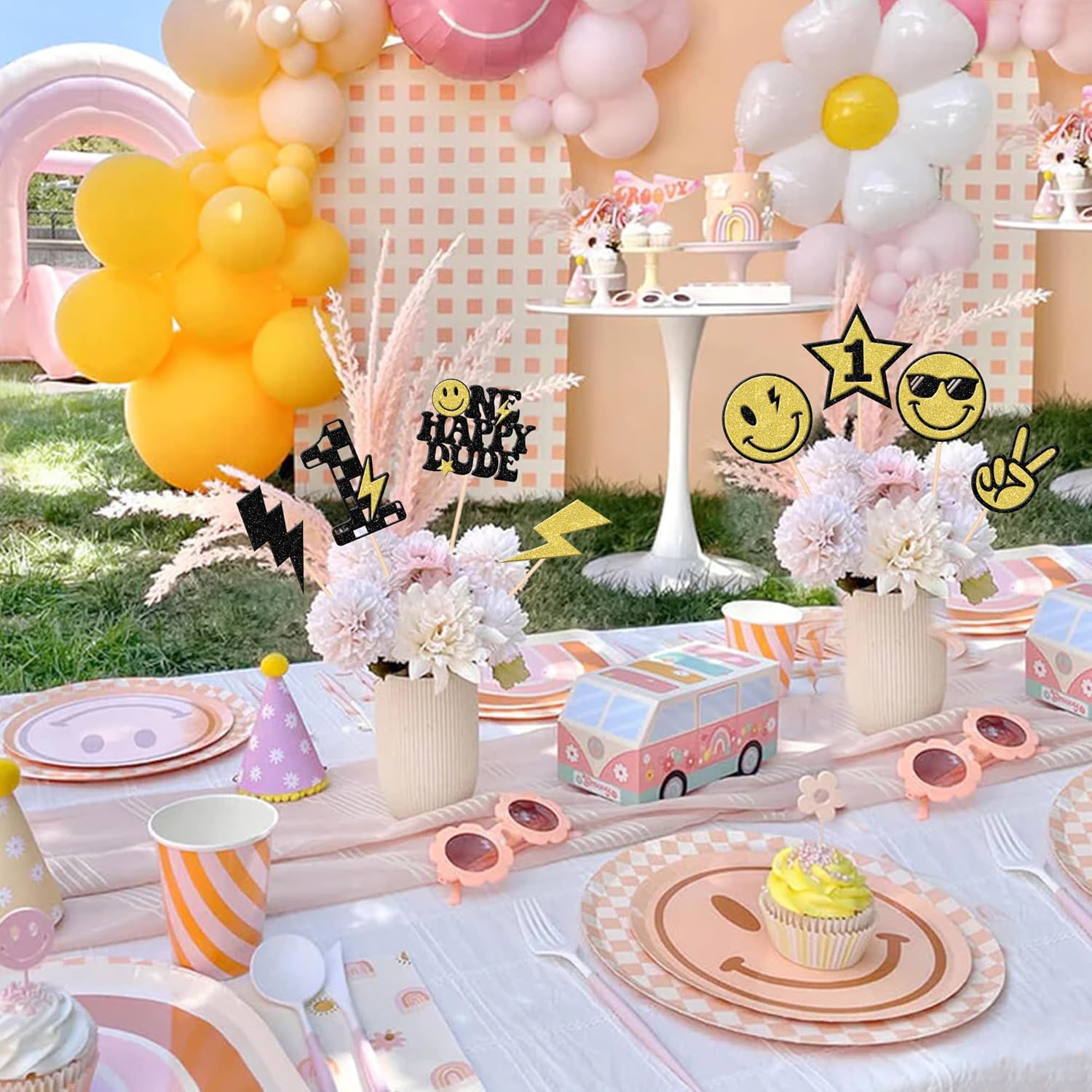 16 pcs Happy Dude Centerpiece Sticks Birthday Party Decor
