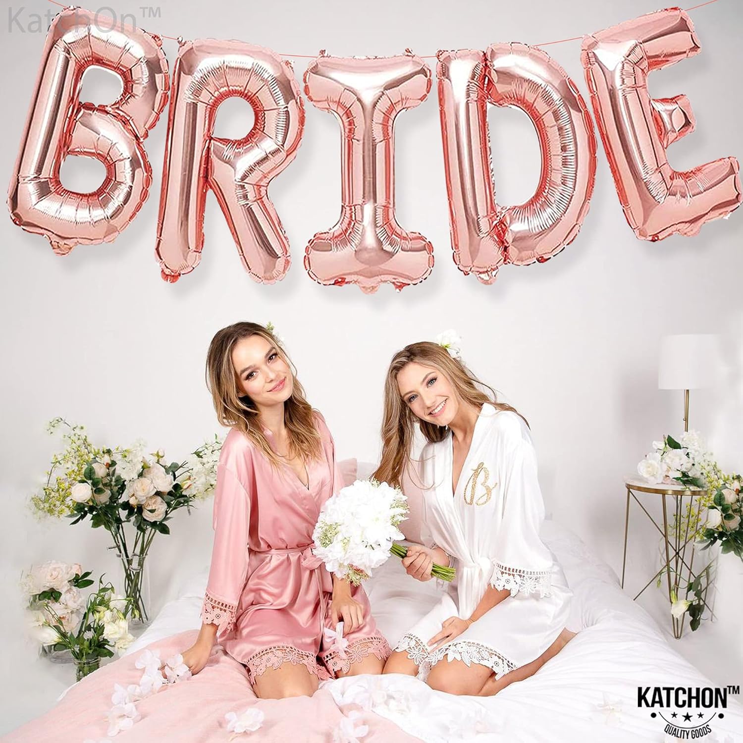 KatchOn Giant Rose Gold Bride Balloons 40 Inch