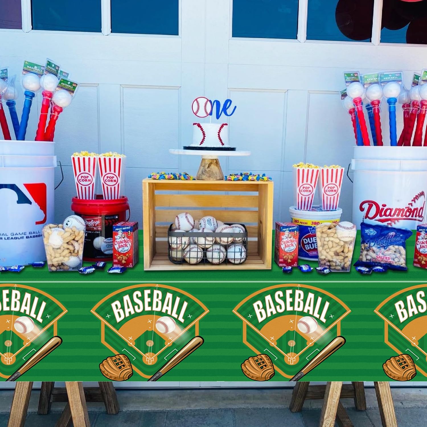 4-Pack Baseball Tablecloths for Theme Parties