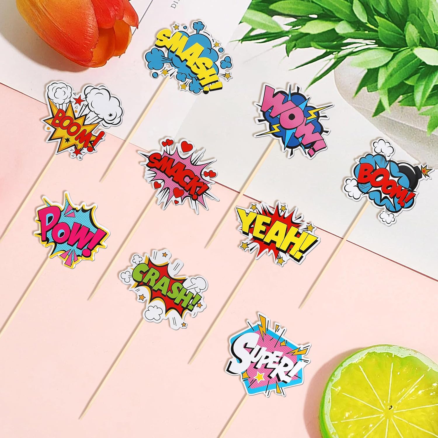 18 PCS Hero Themed Centerpiece Sticks for Party Decorations