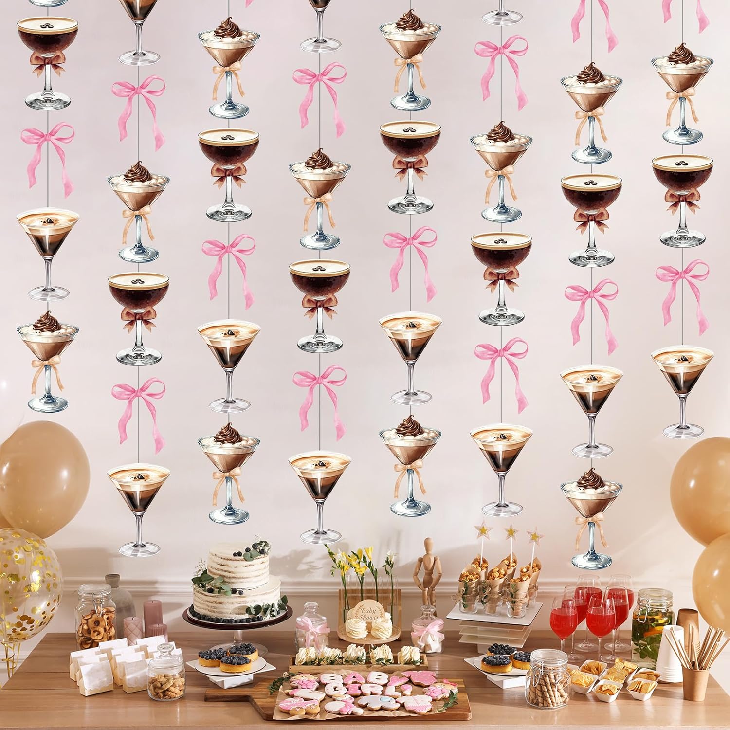 8 Pcs Espresso Martini Garland Banners for Party Decor