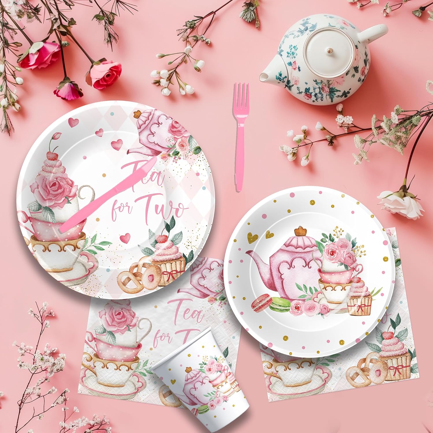 Tea For Two Birthday Decorations Set Serves 24