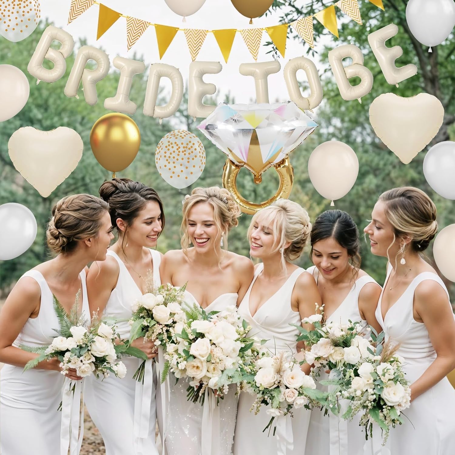 Sand White Bachelorette Party Balloons Decorations Kit