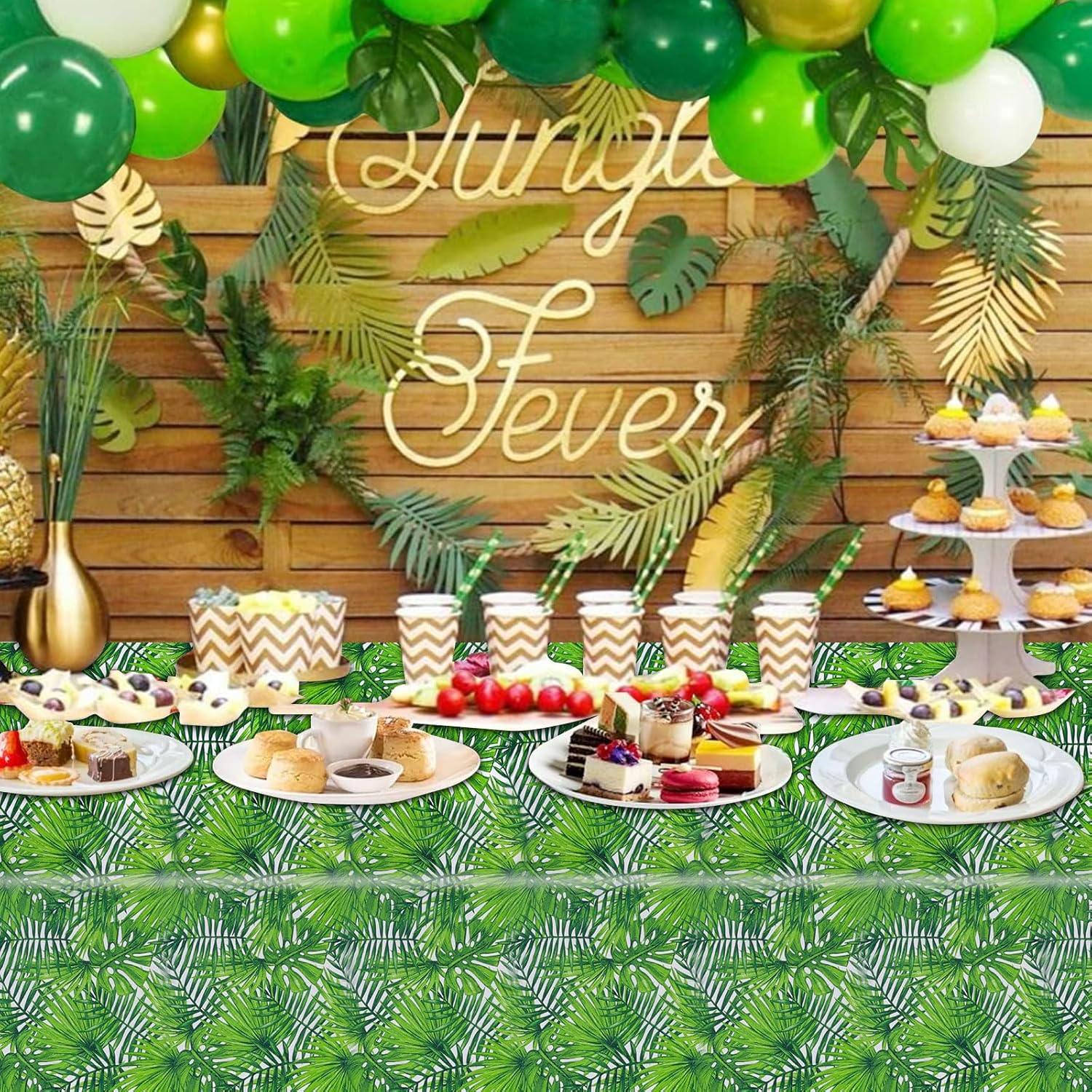 PHOGARY Jungle Tablecloth 2pcs 54 x 108 Inch