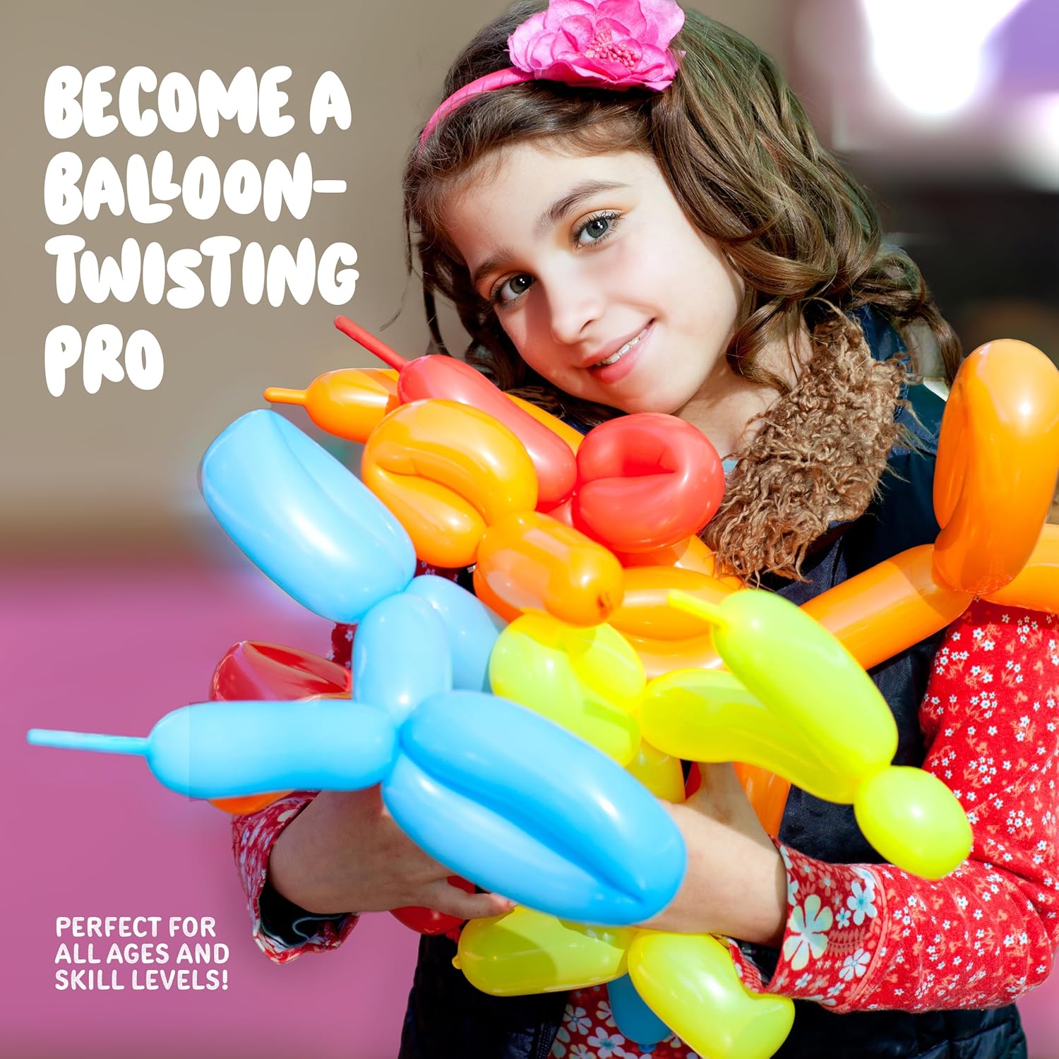 DanDarci Balloon Twisting Kit with Pump for Kids