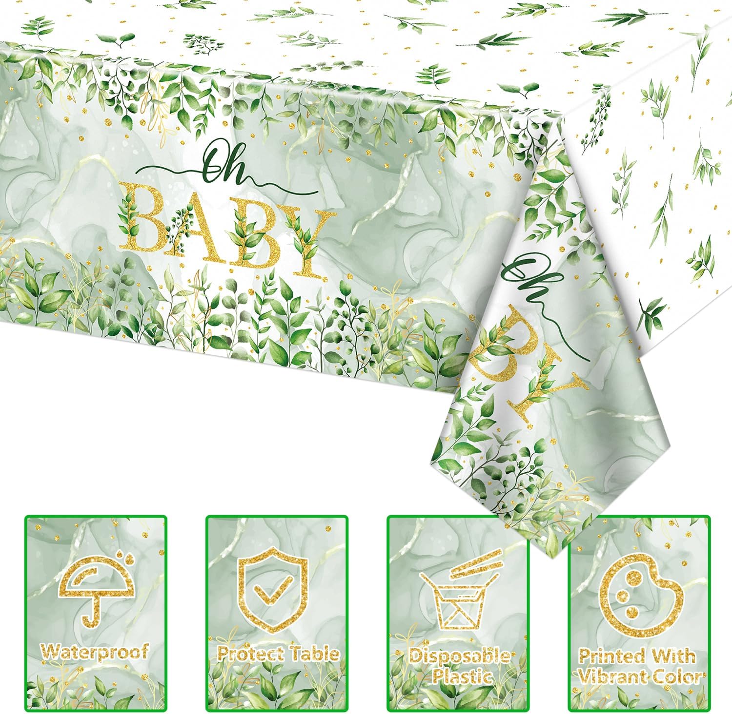Sage Green Birthday Decorations Set