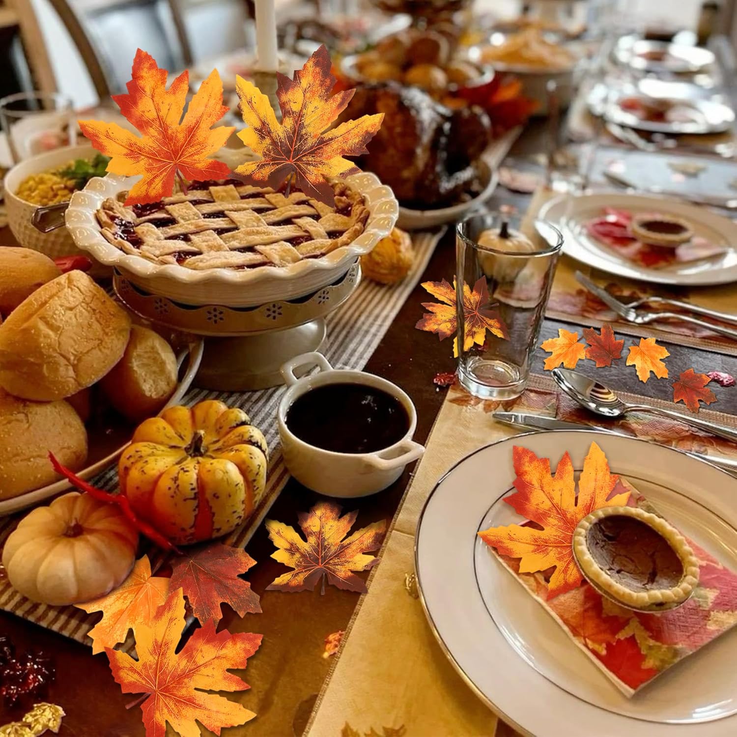 16 PCS Maple Leaf Centerpiece Sticks for Autumn Fall Parties