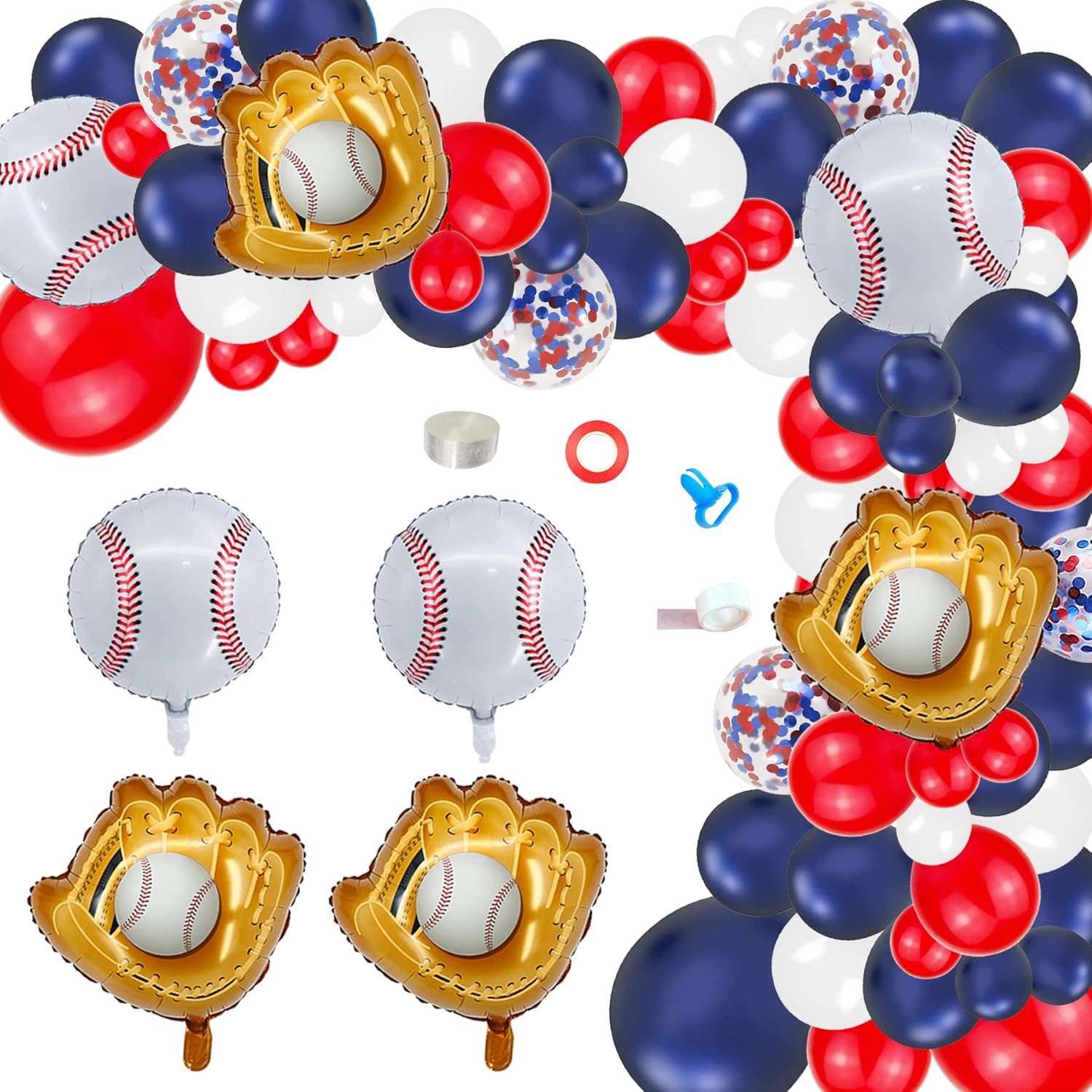 Baseball Balloon Arch Garland 146 Pcs Set